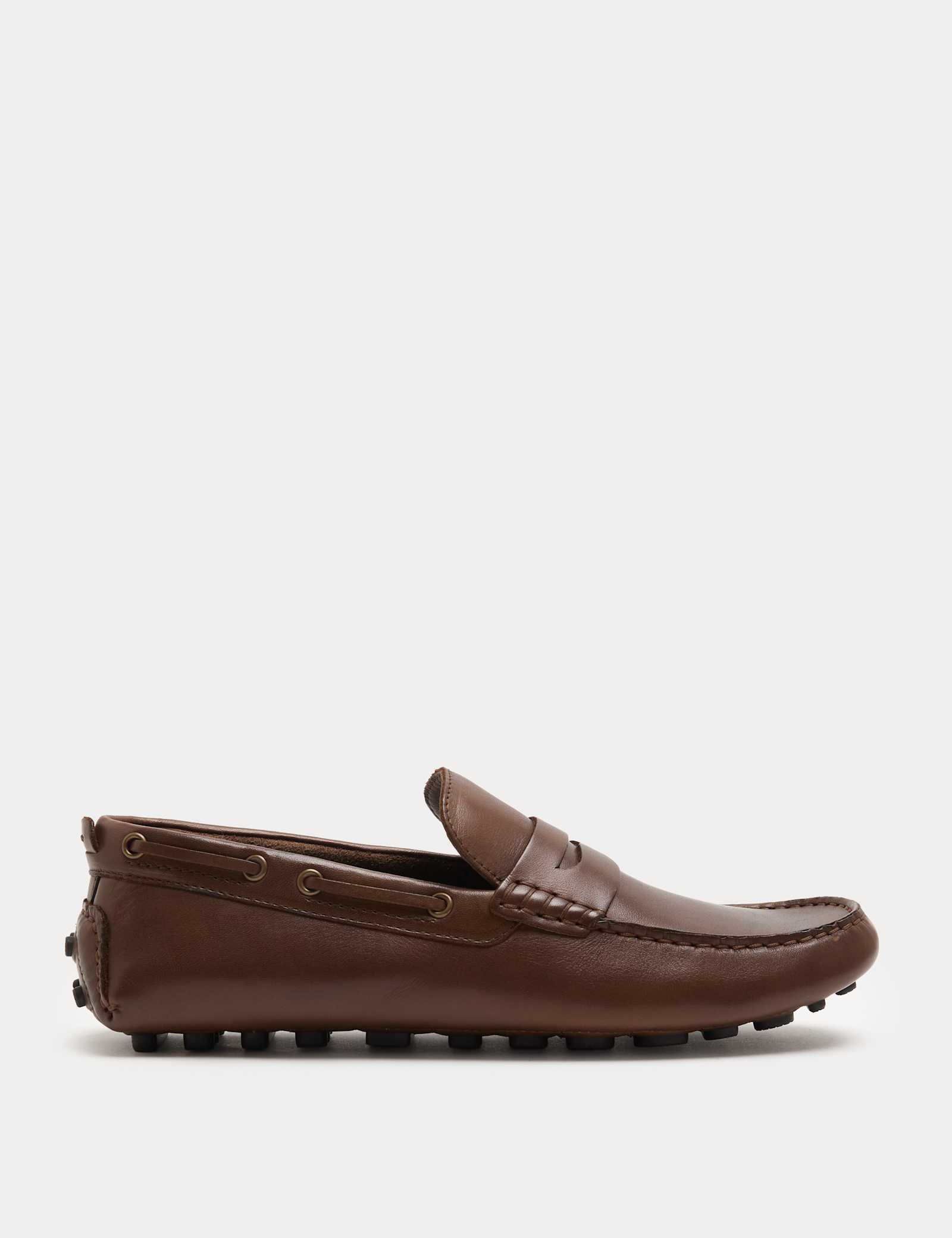 Leather Saddle Driving Loafers - image 1