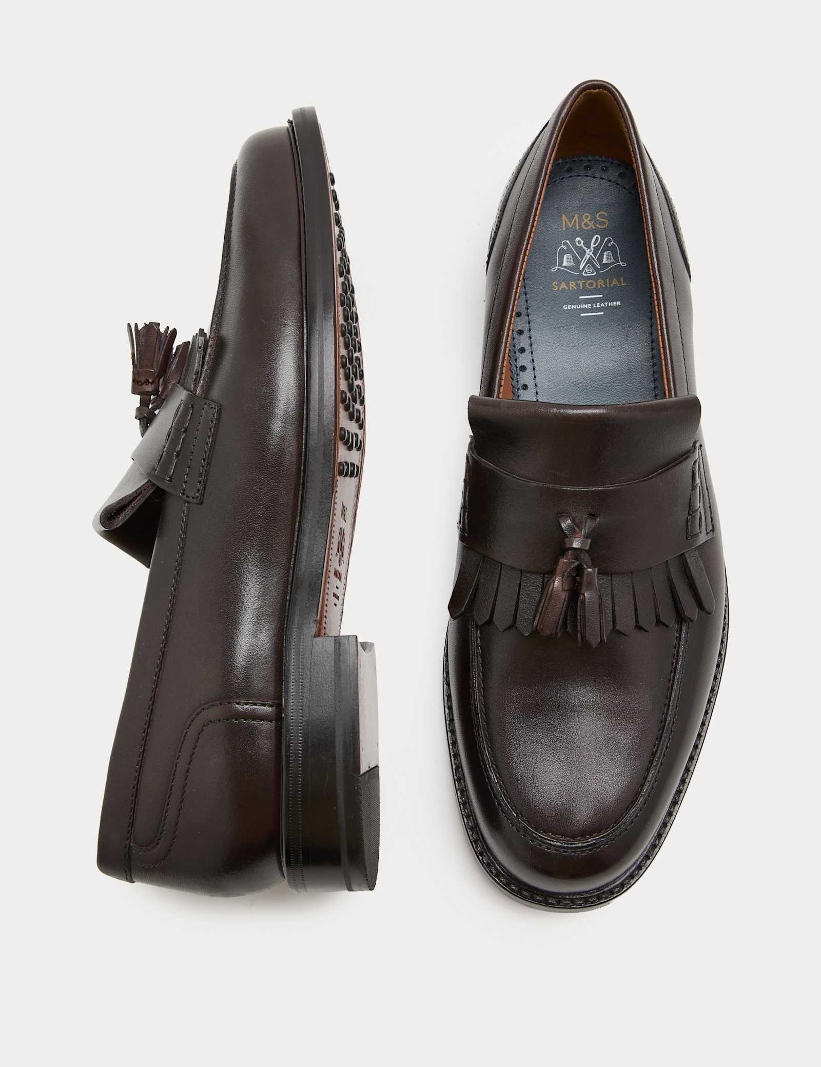 Leather Fringed Loafers - image 4