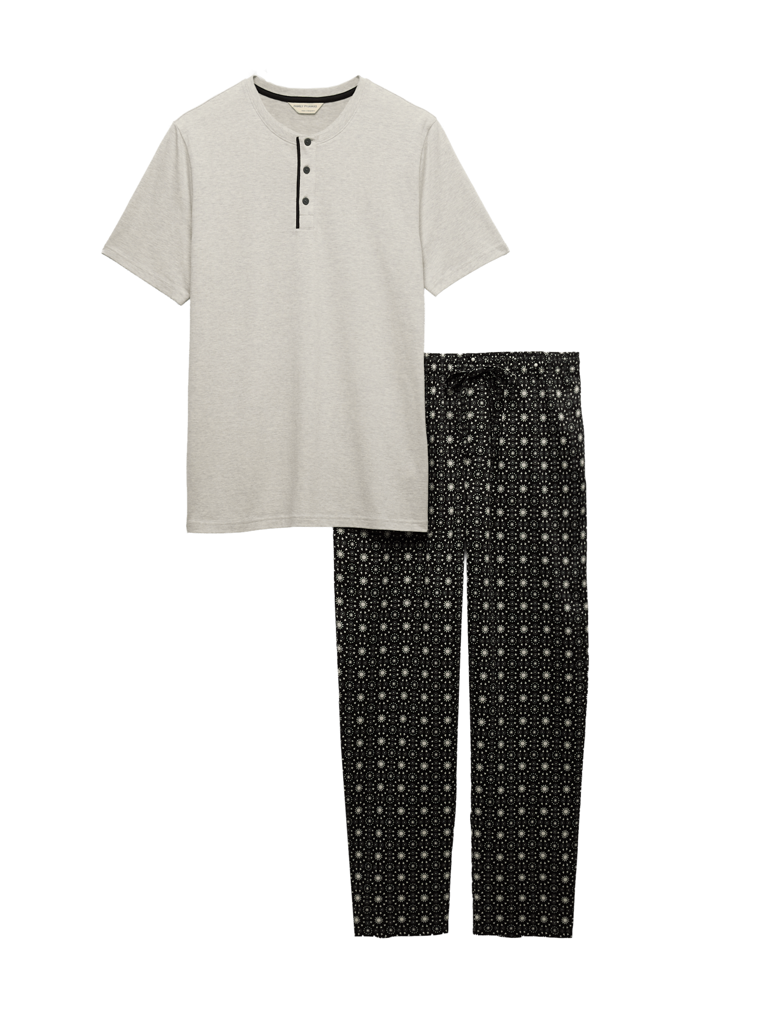 Pure Cotton Eid Printed Henley Pyjama Set - image 3