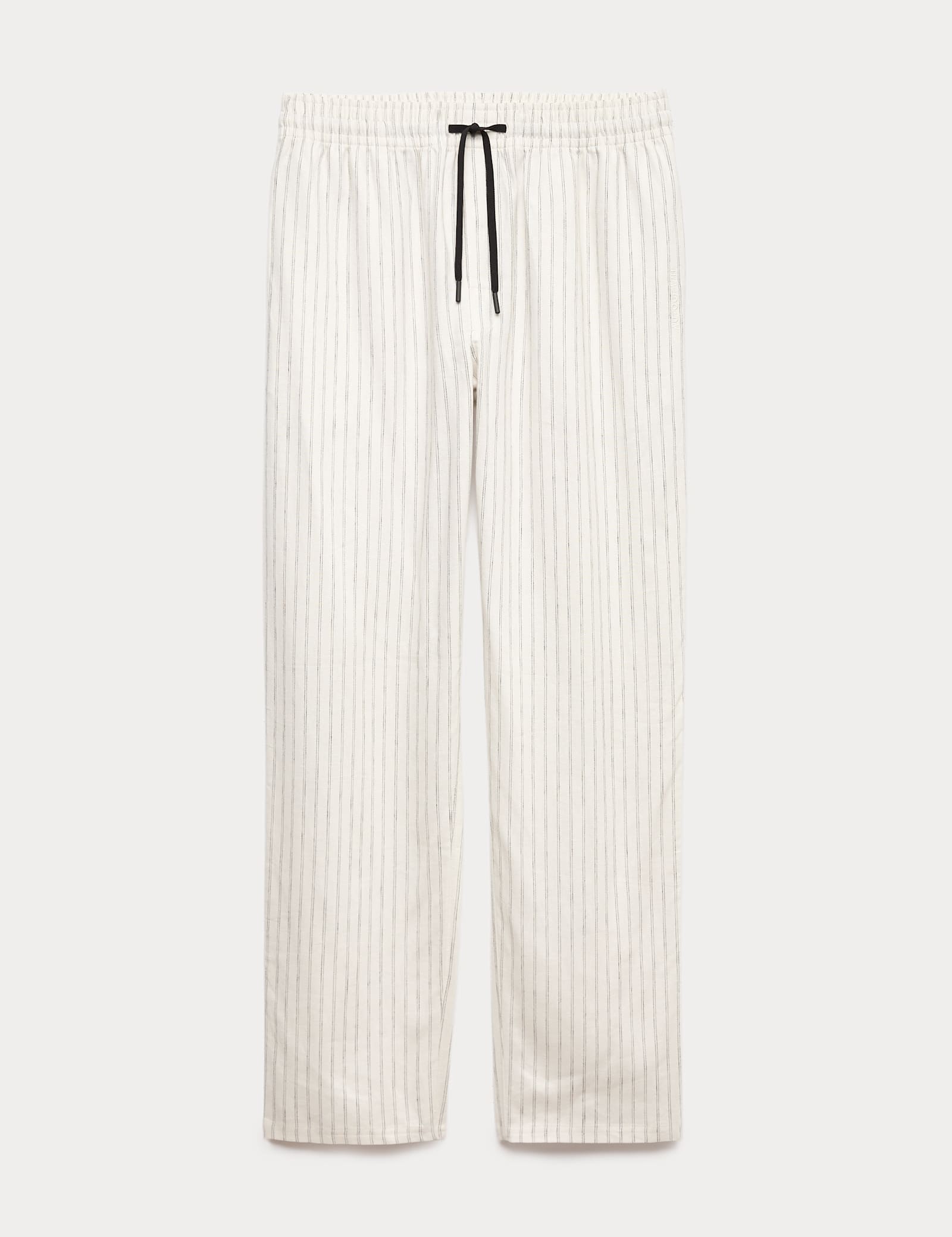 Linen Rich Striped Pyjama Bottoms - image 1