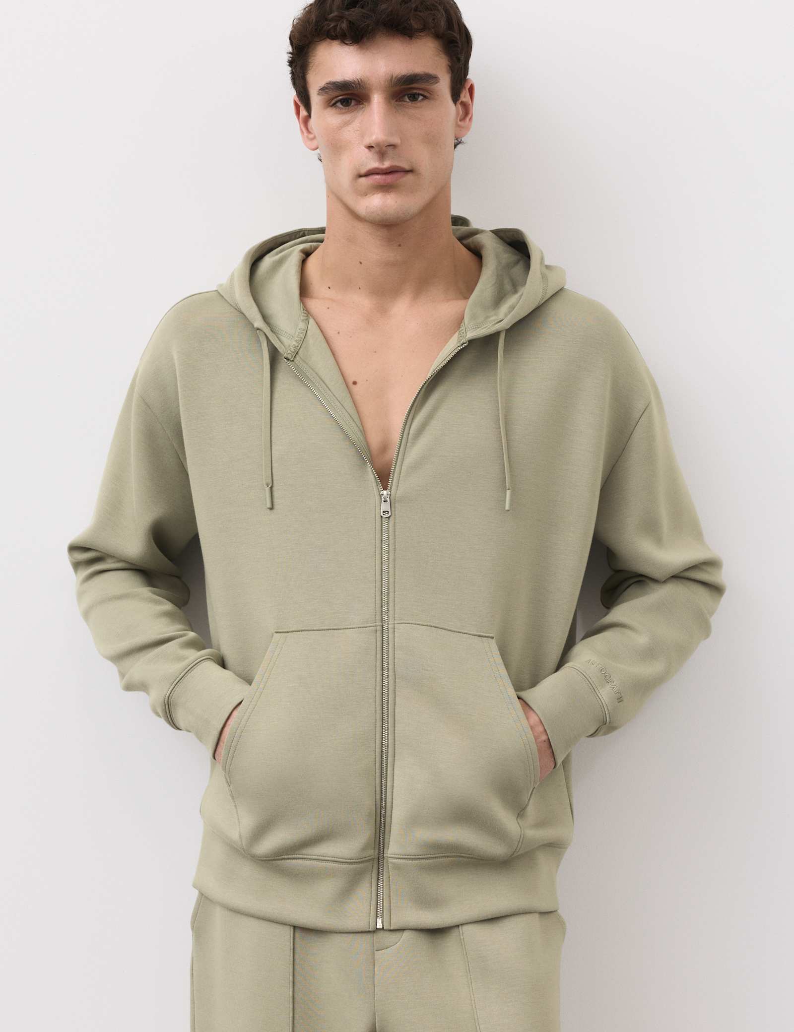 Modal Blend Zip Through Hoodie - image 2