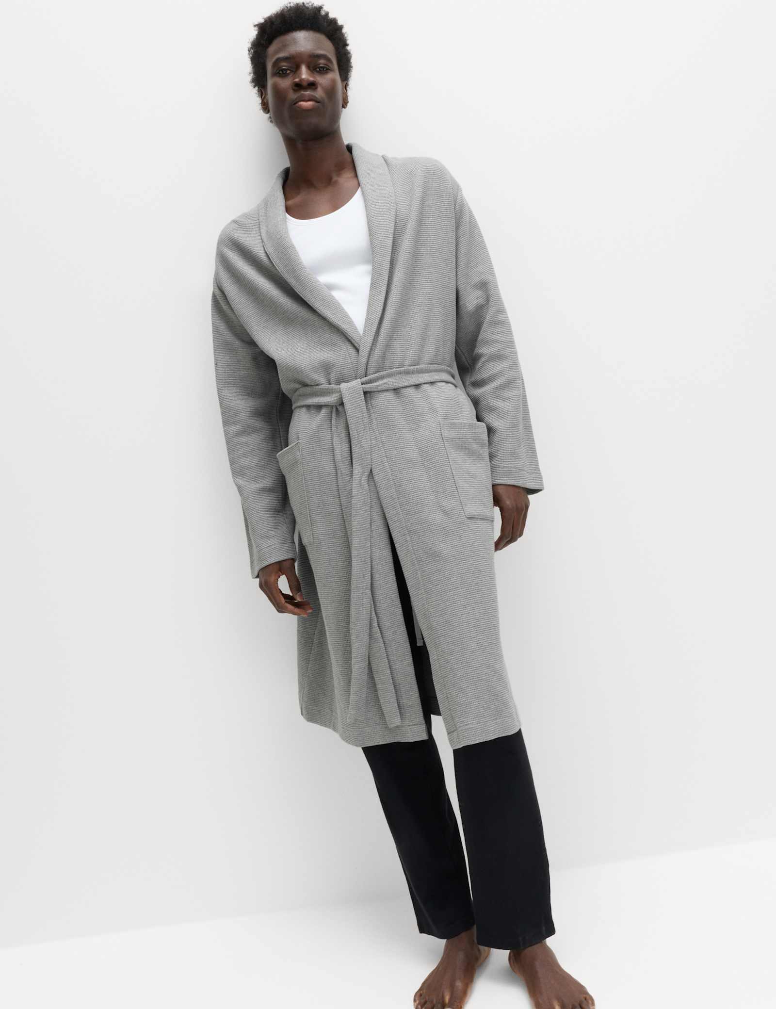 Pure Cotton Waffle Lightweight Dressing Gown - image 3