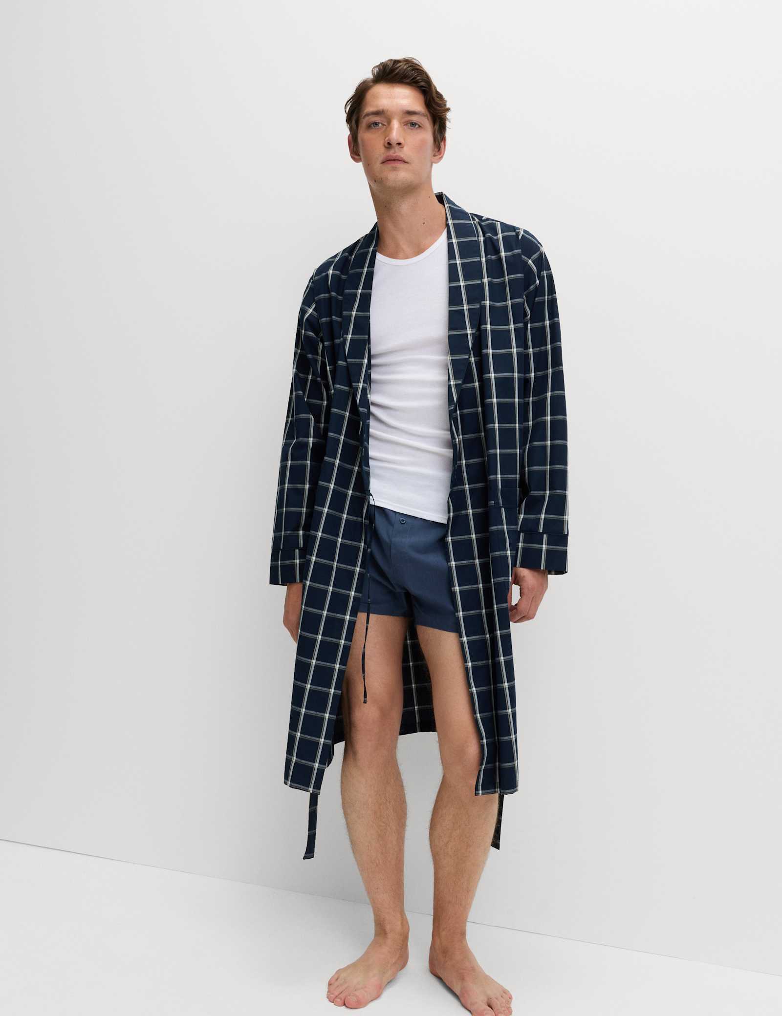 Pure Cotton Checked Dressing Gown - image 2