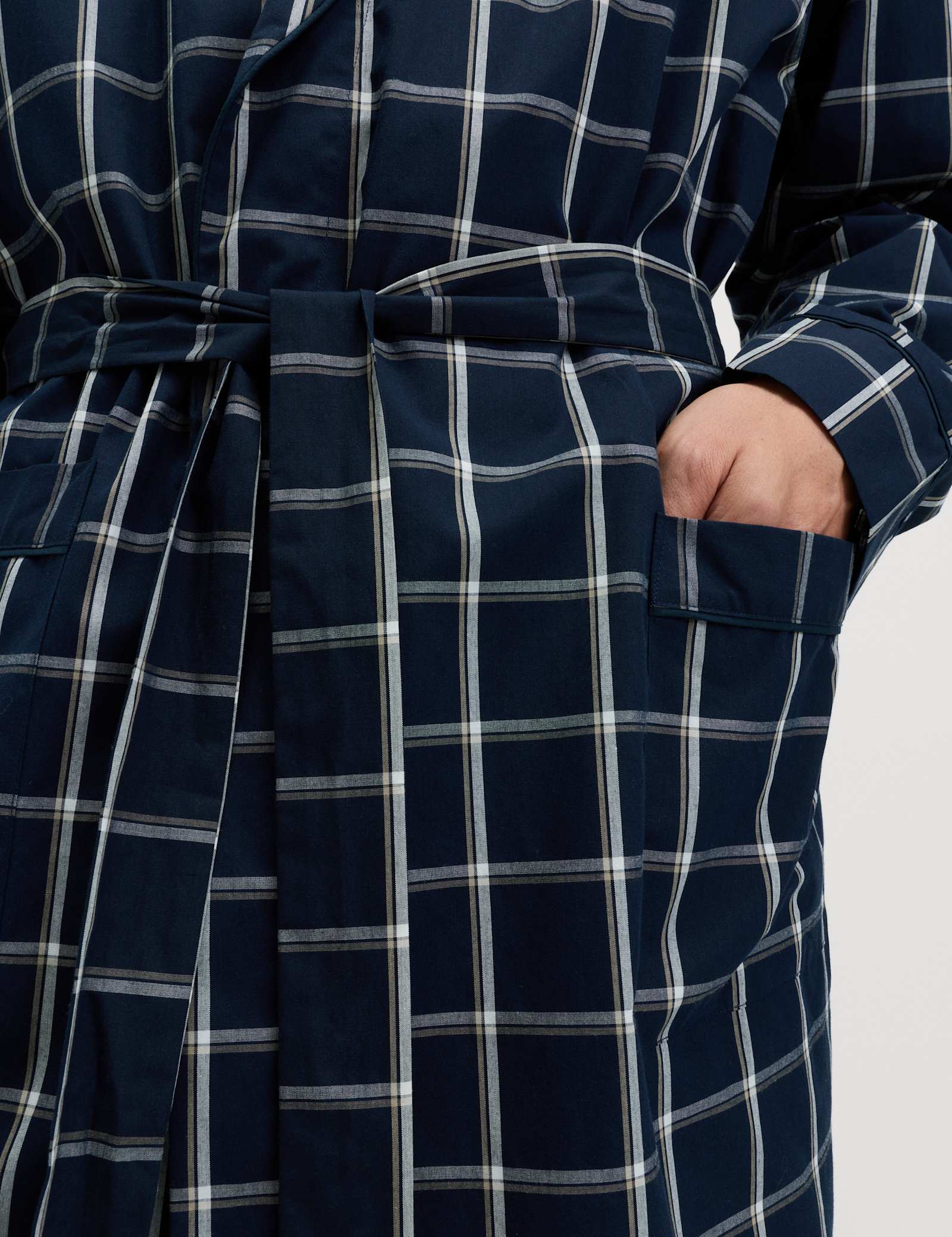 Pure Cotton Checked Dressing Gown - image 5
