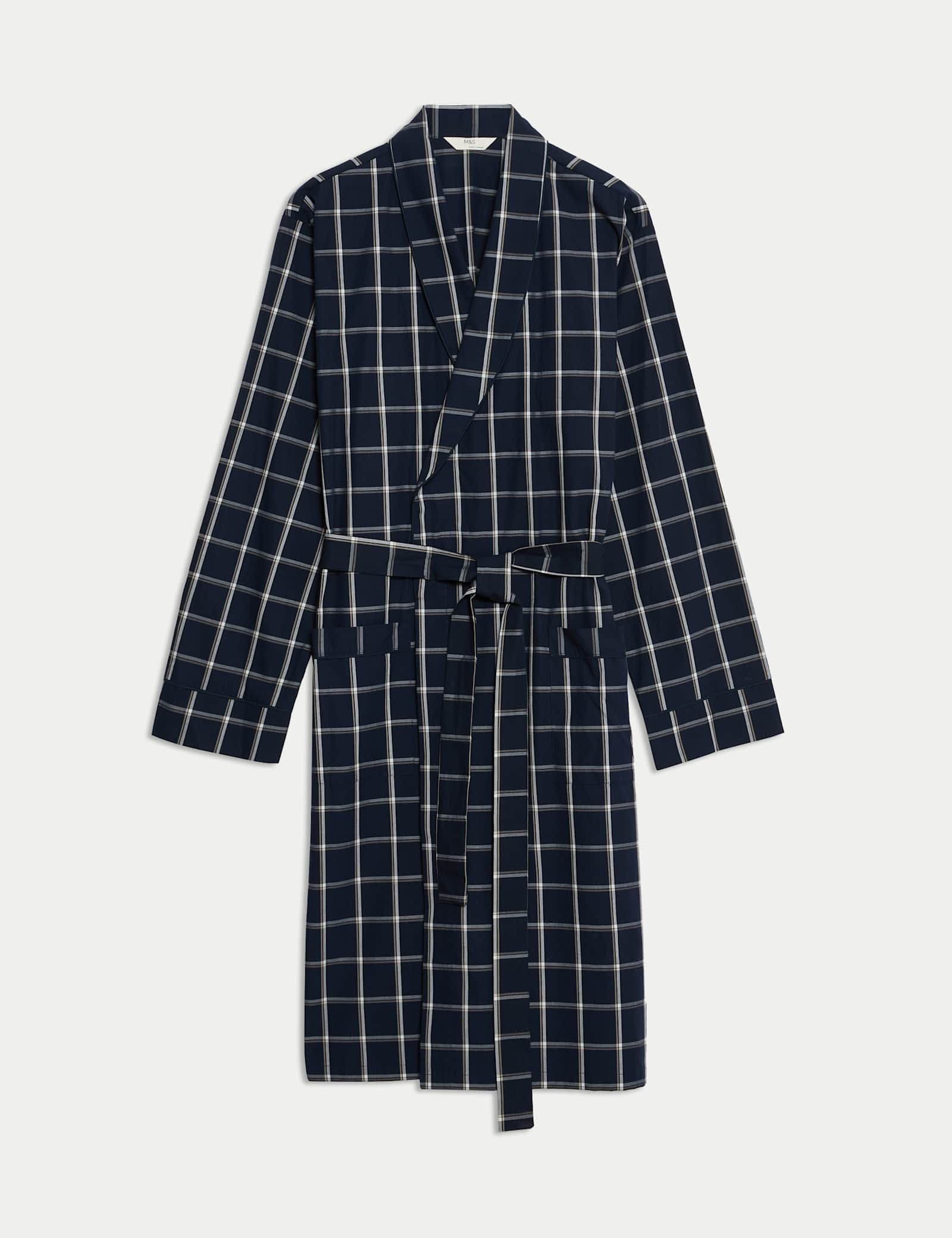 Pure Cotton Checked Dressing Gown - image 1