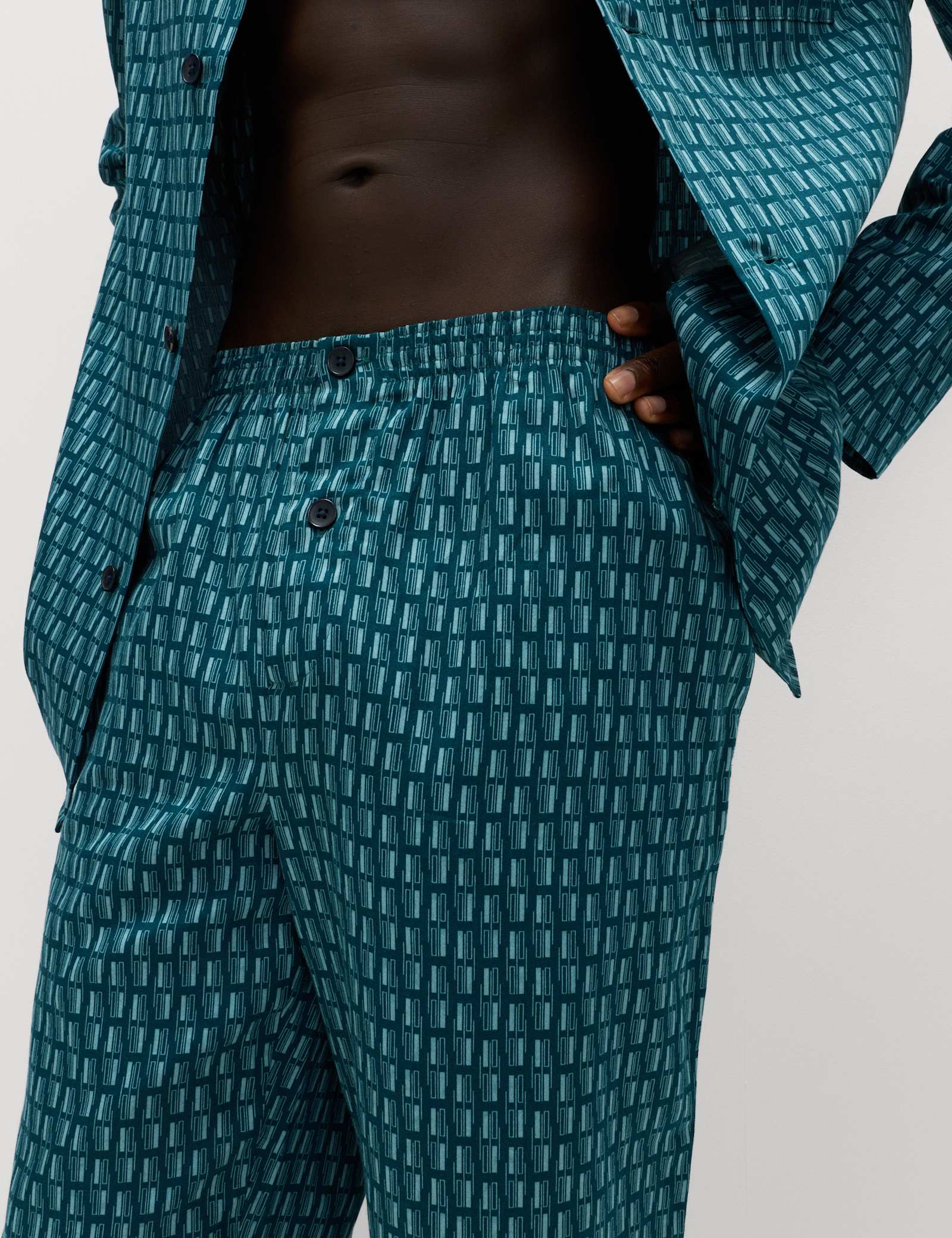Pure Cotton Geometric Print Pyjama Set - image 4