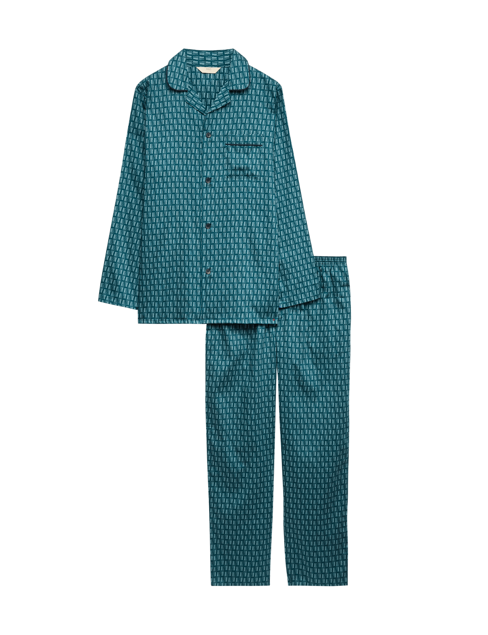 Pure Cotton Geometric Print Pyjama Set - image 3