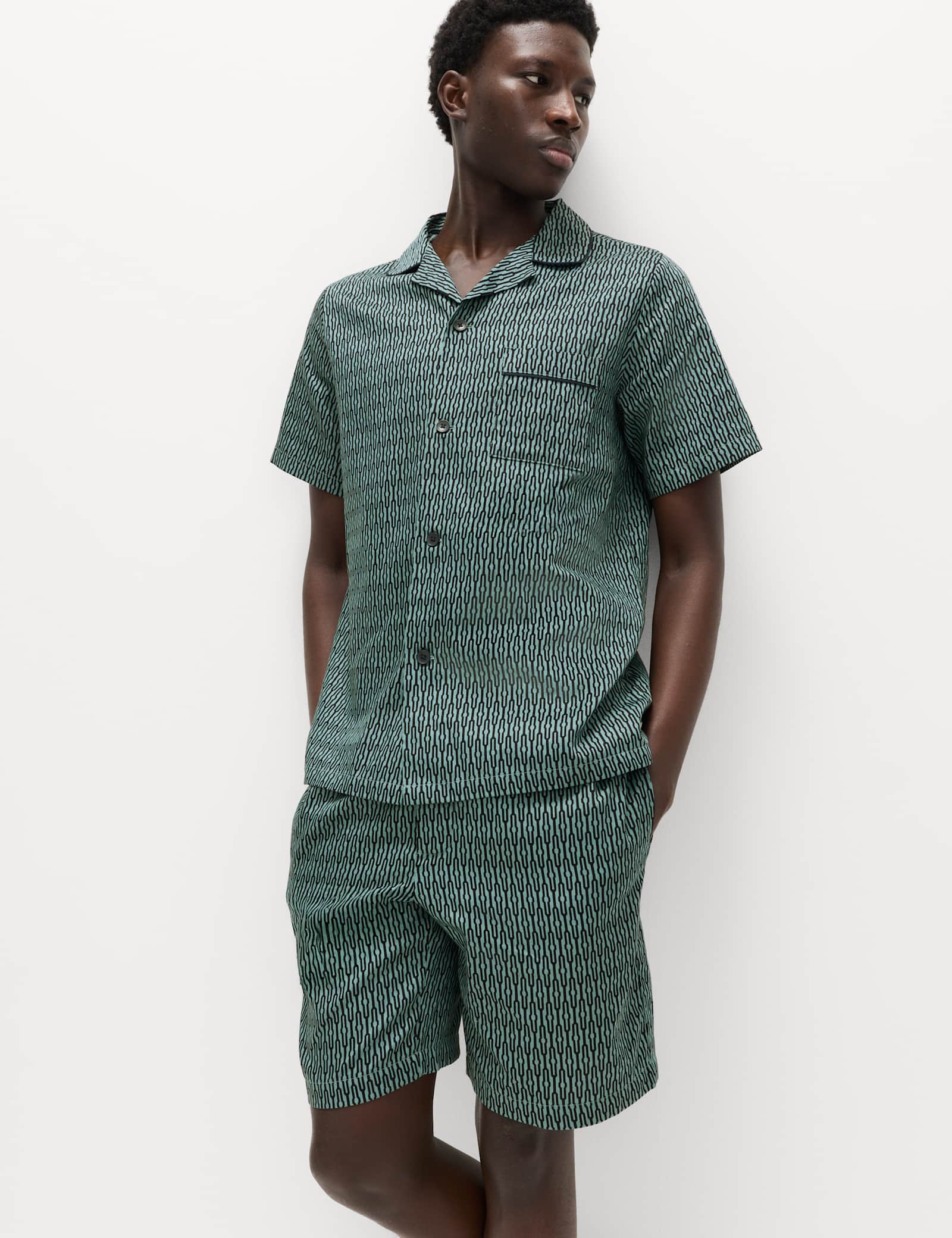 Pure Cotton Geometric Print Pyjama Set - image 2