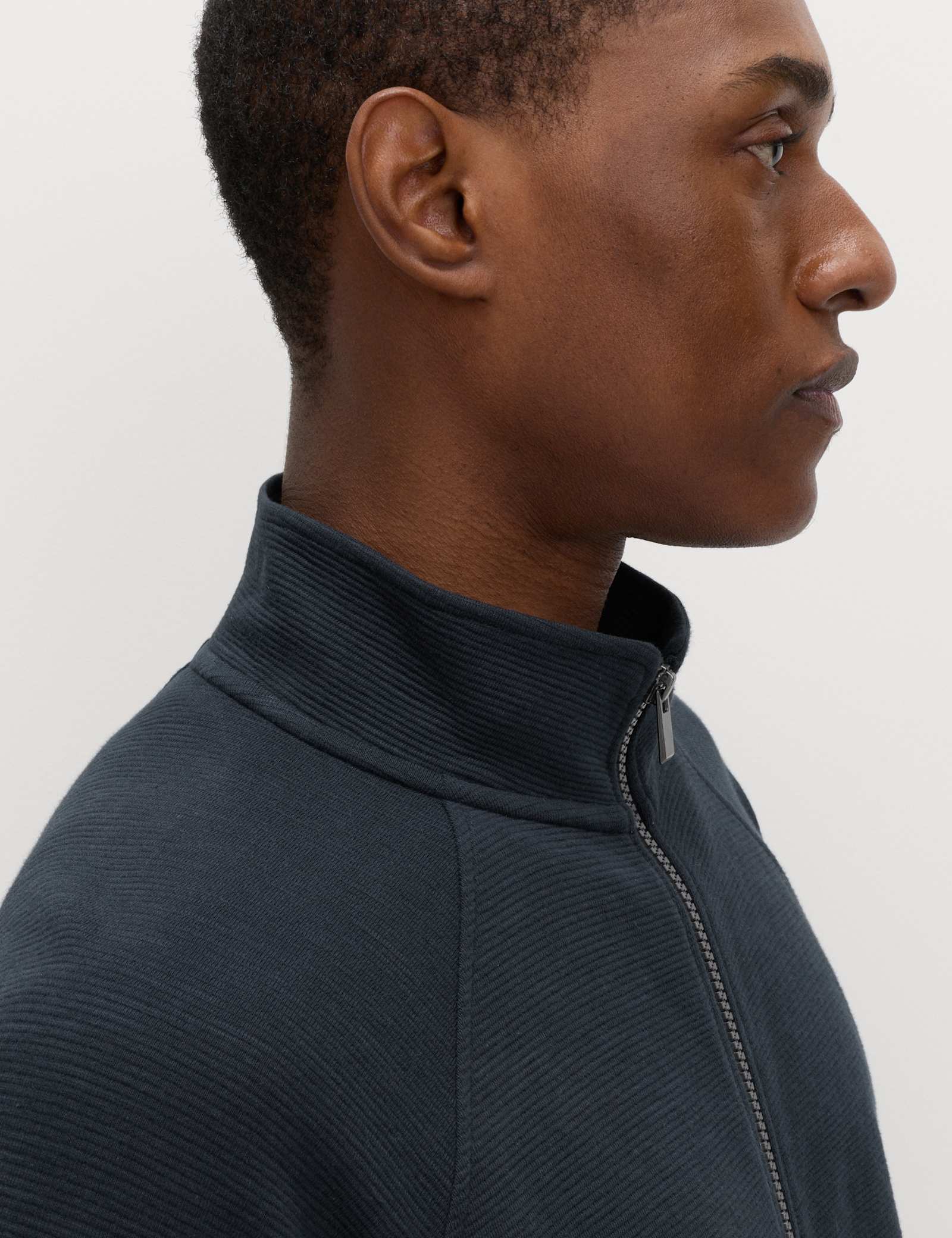 Cotton Rich Rib Zip Up Loungewear Top - image 4