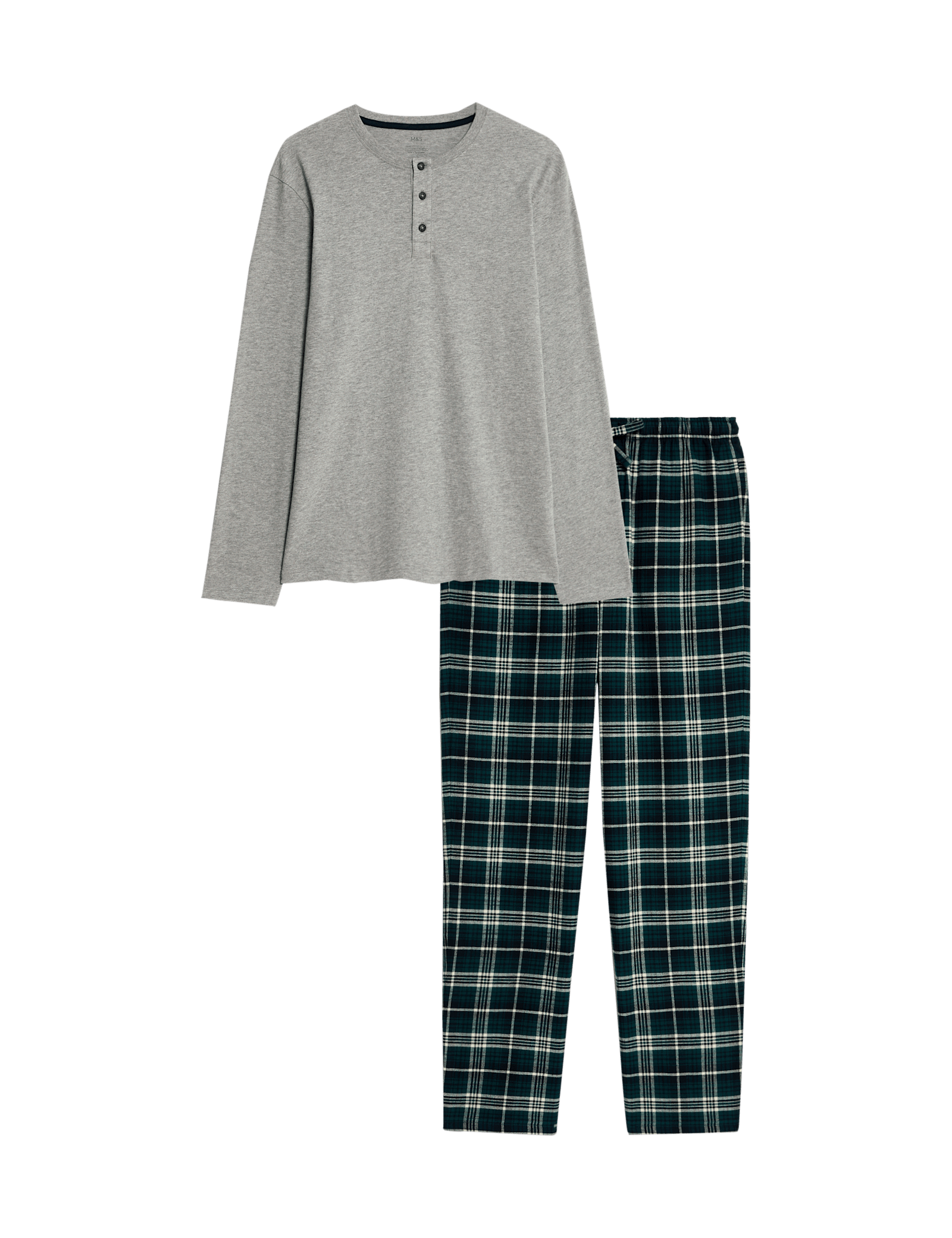 Pure Cotton Henley Check Pyjama Set - image 3