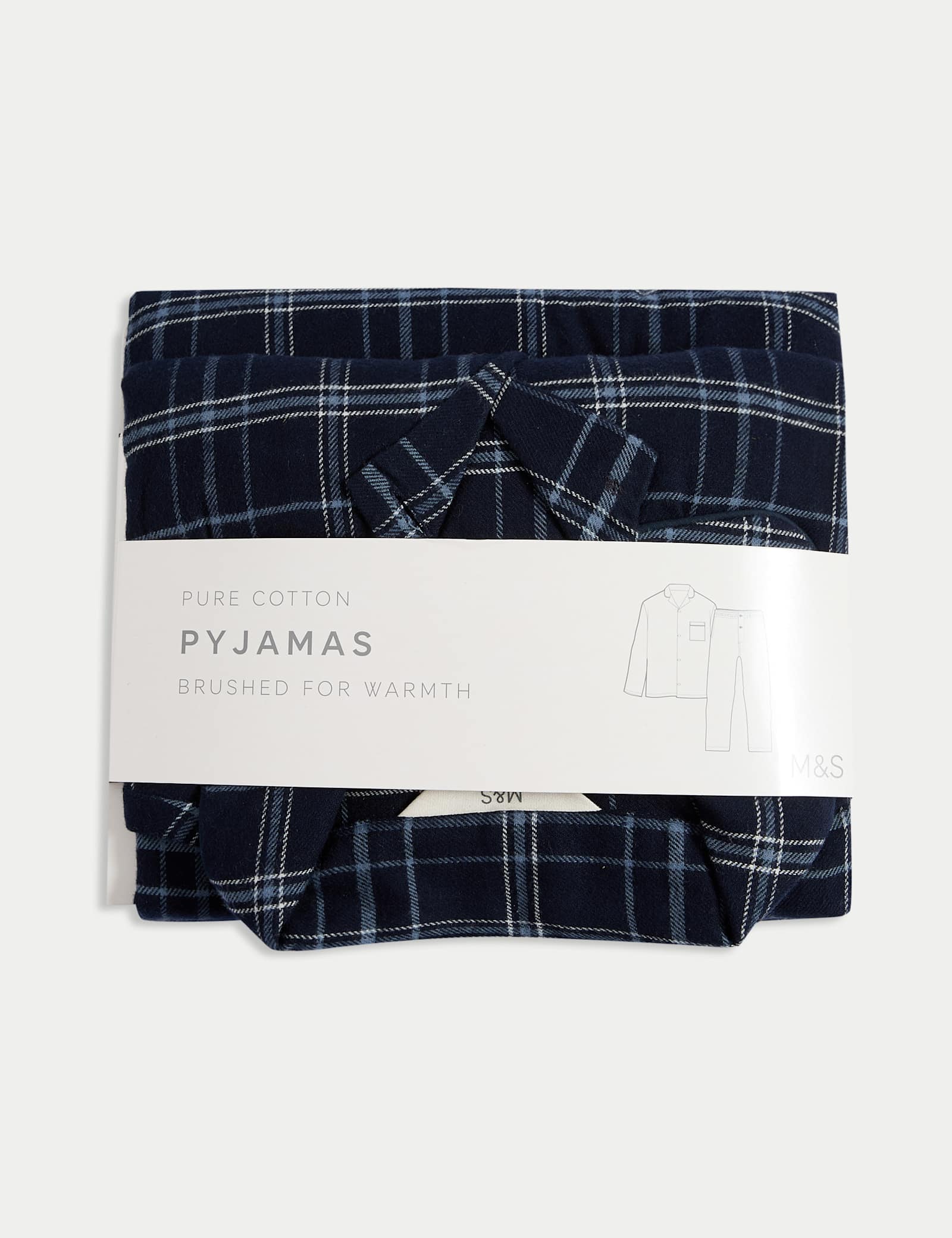 Pure Brushed Cotton Checked Pyjama Set - image 4