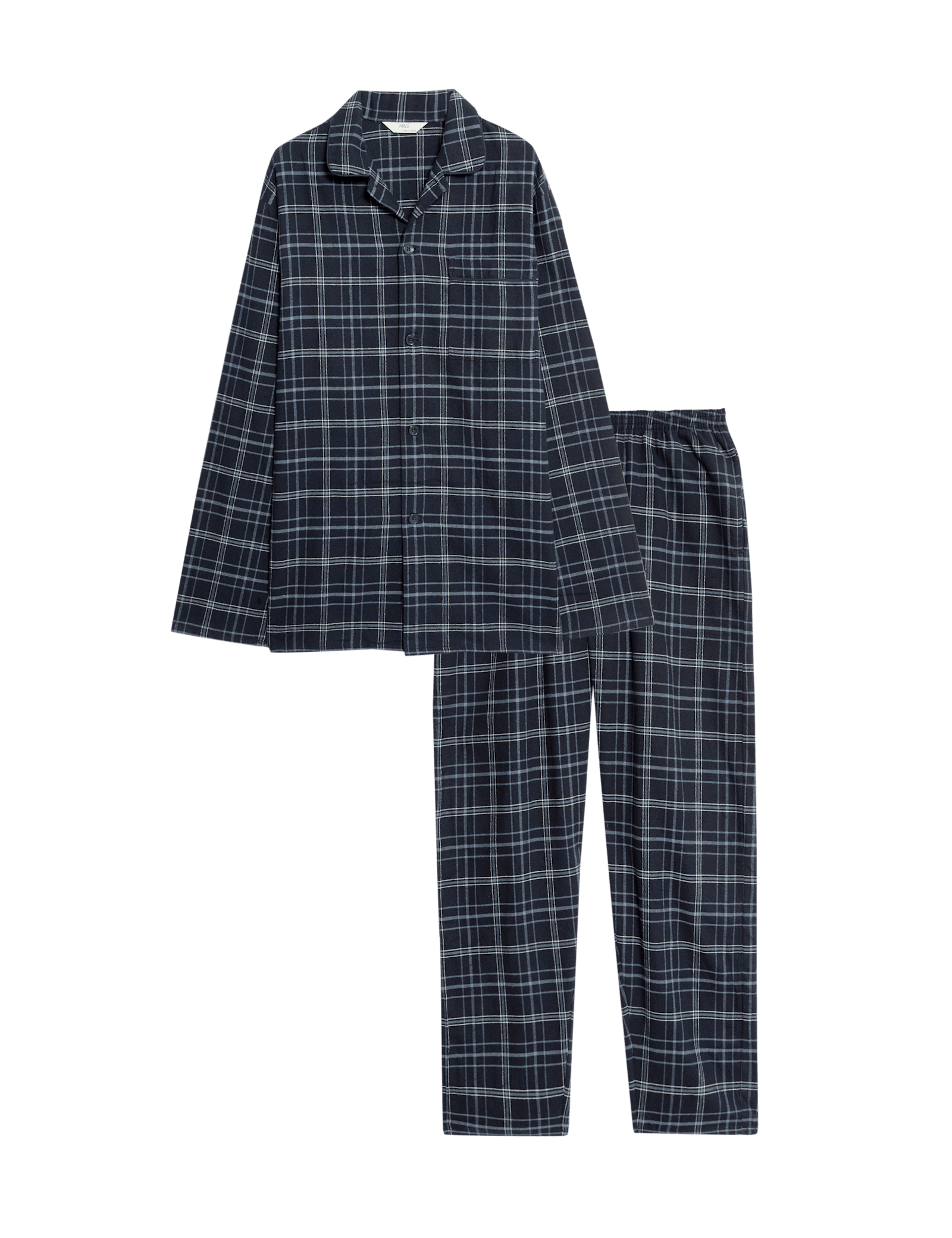 Pure Brushed Cotton Checked Pyjama Set - image 3