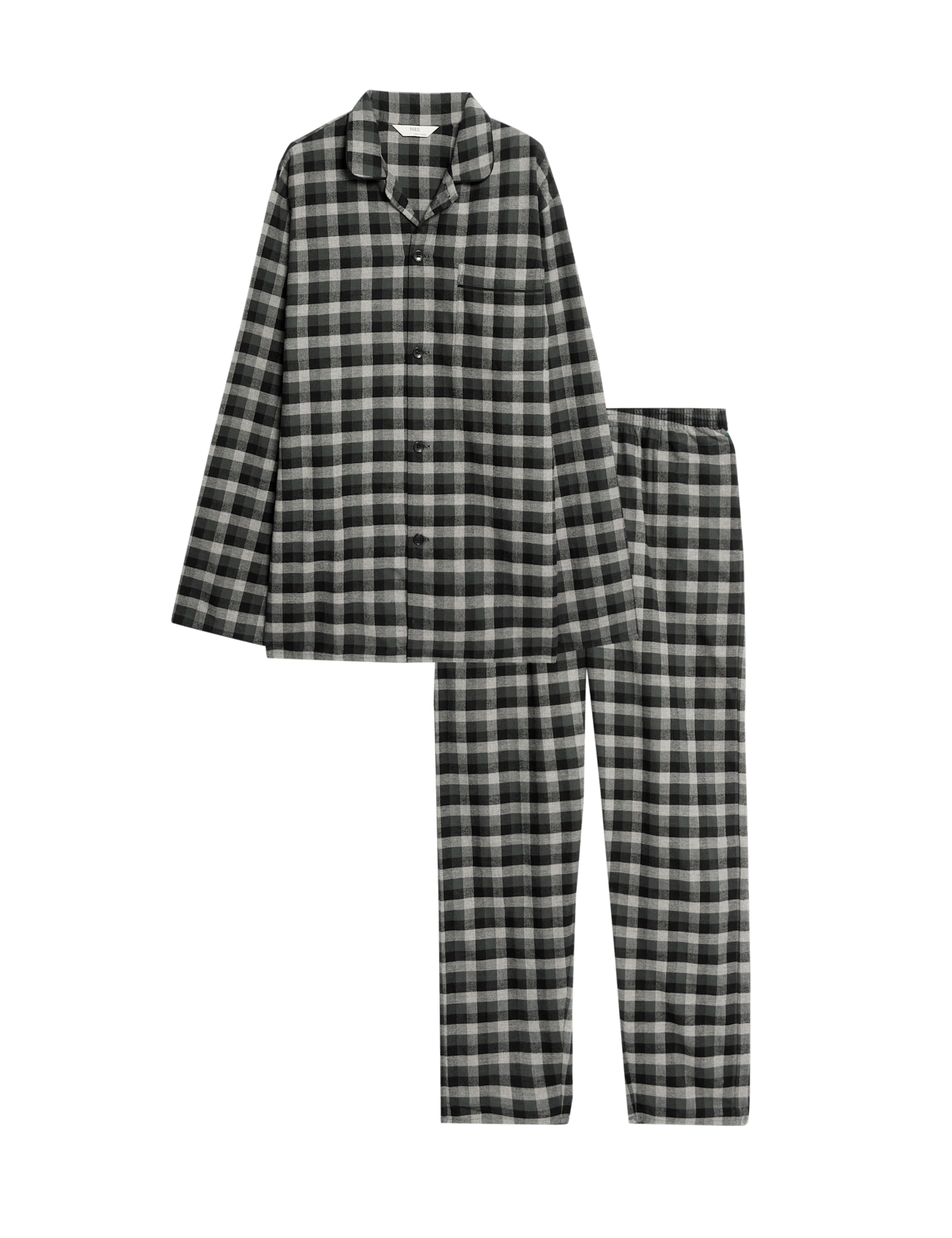 Brushed Cotton Checked Pyjama Set - image 3