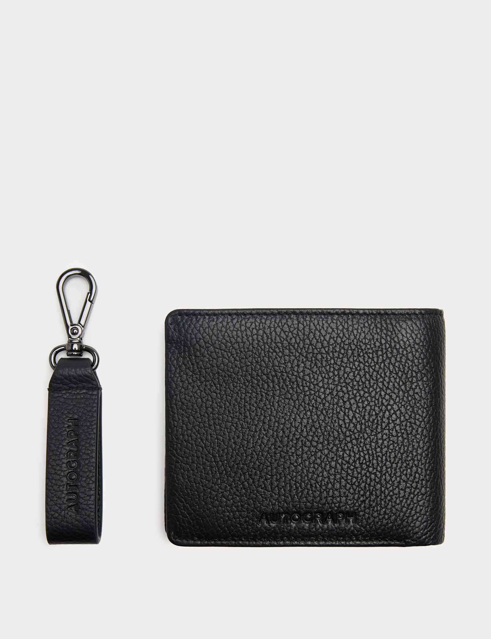 Leather Textured Wallet & Keyring Gift Set - image 1