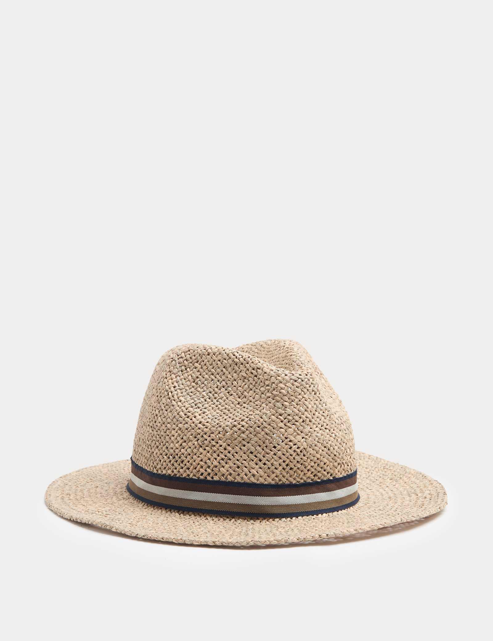 Striped Band Broad Brim Hat - image 1