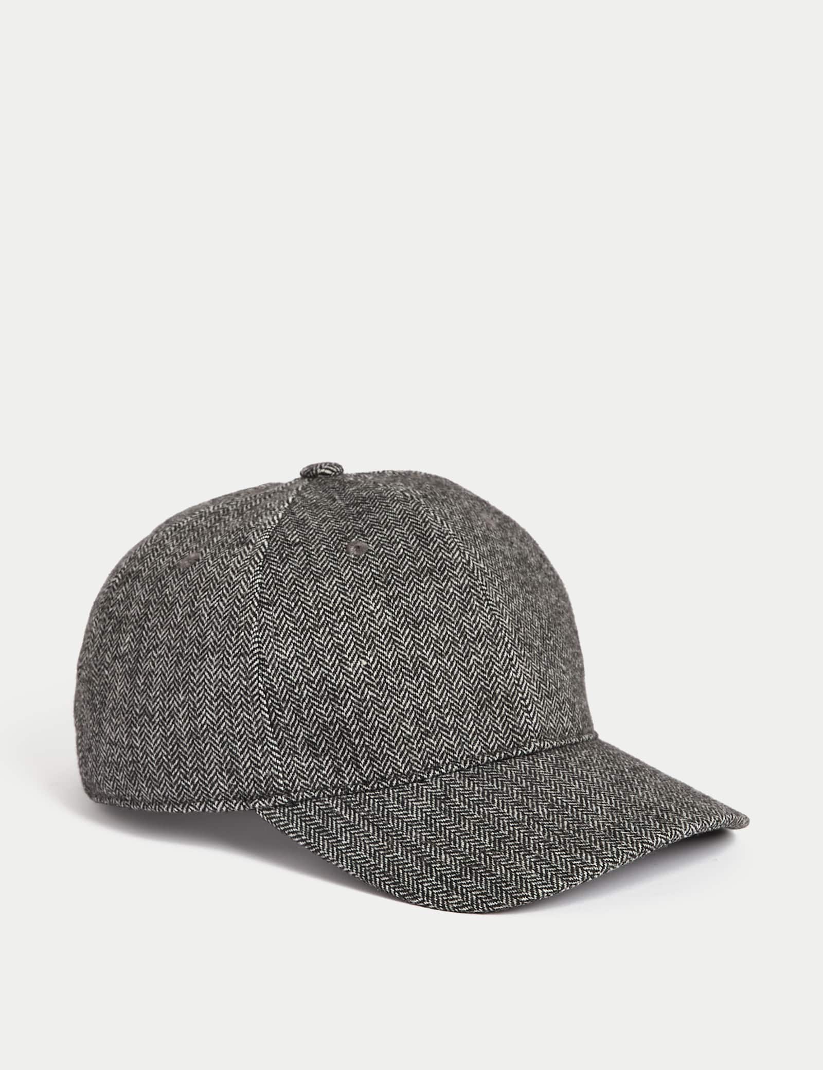 Herringbone Baseball Cap with Wool - image 1