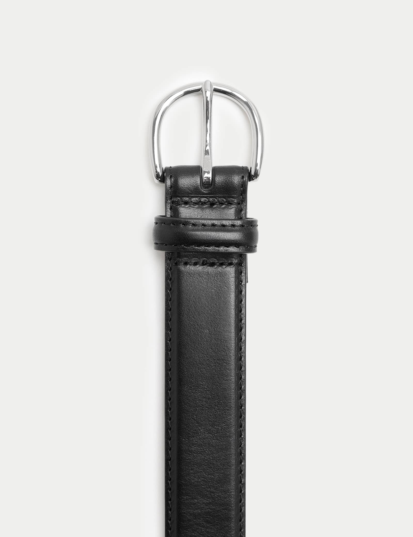 Textured Leather Buckle Belt - image 2