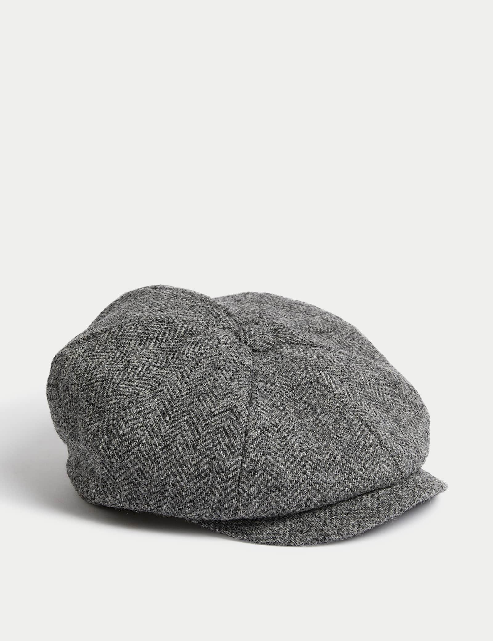 Pure Wool Herringbone Baker Boy Hat - image 1