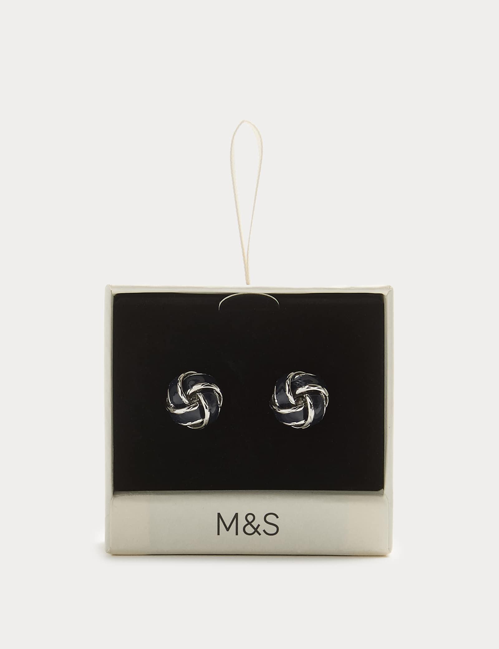 Silver Blue Knot Cufflinks - image 2