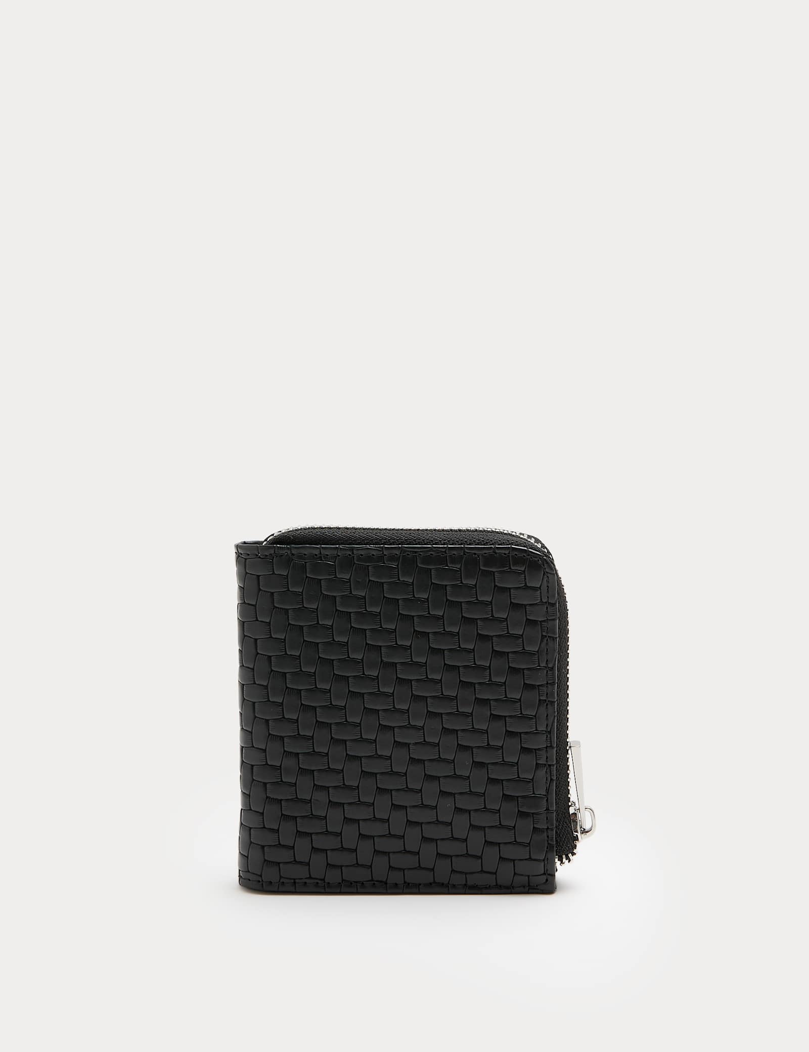 Faux Leather Textured Bi-Fold Zip Wallet - image 1