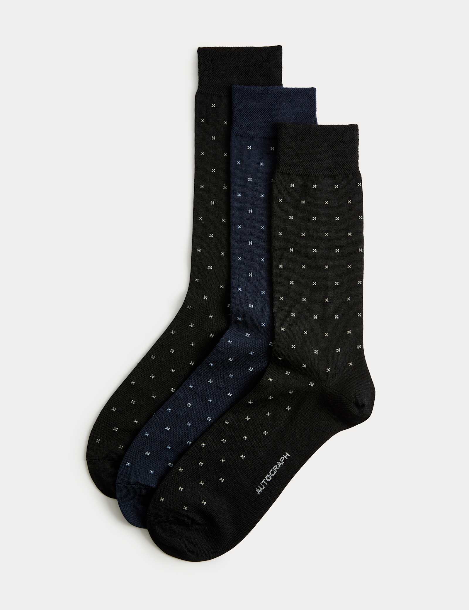 3 Pack Geometric Merino Wool Blend Socks - image 1