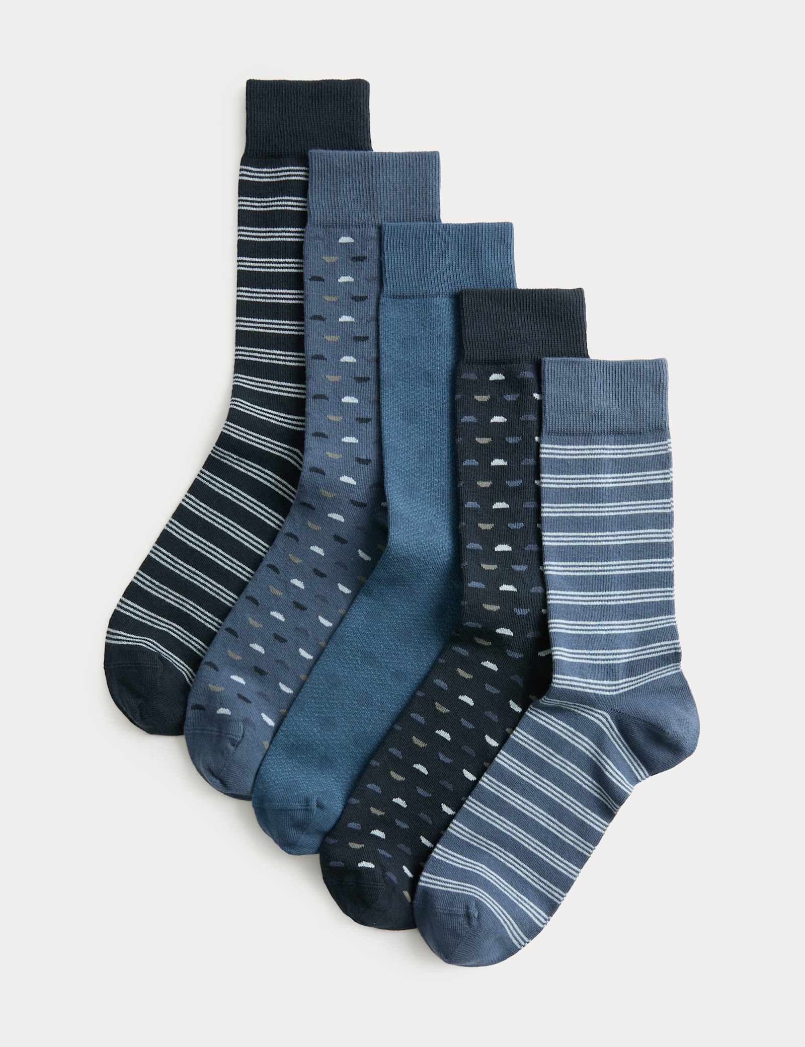 5 Pack Cool & Fresh Geometric Cotton Rich Socks - image 1