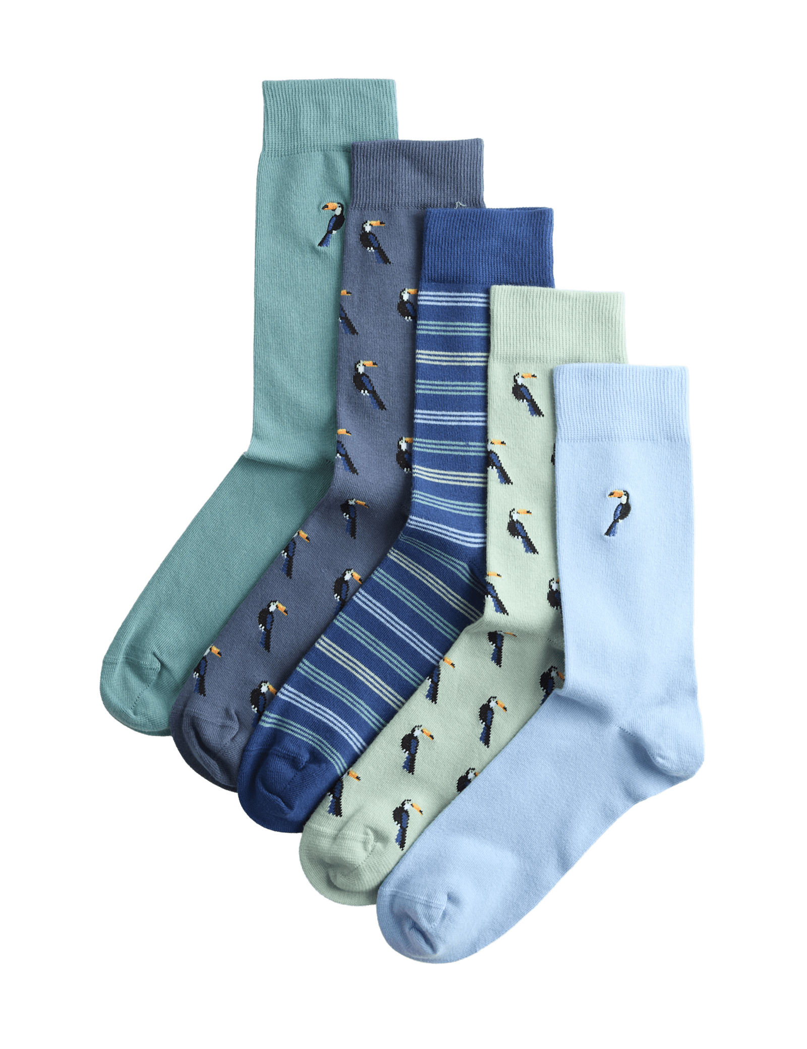 5 Pack Cool & Fresh Toucan Cotton Rich Socks - image 2