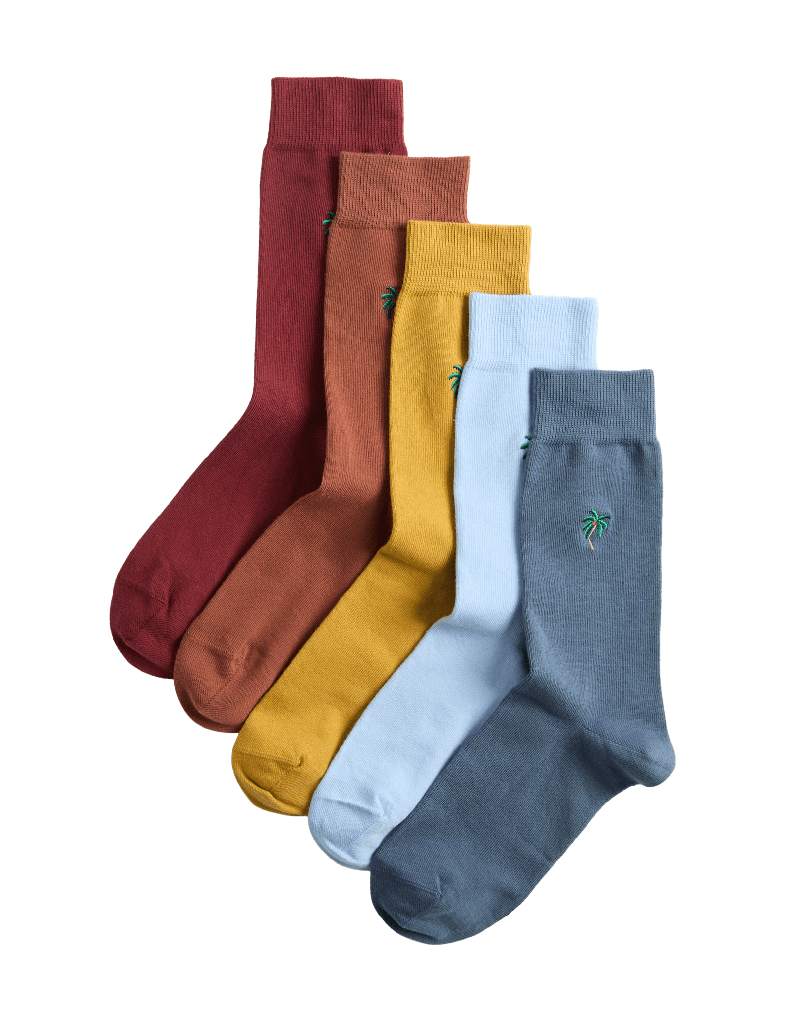 5 Pack Cool & Fresh Palm Tree Cotton Rich Socks - image 3