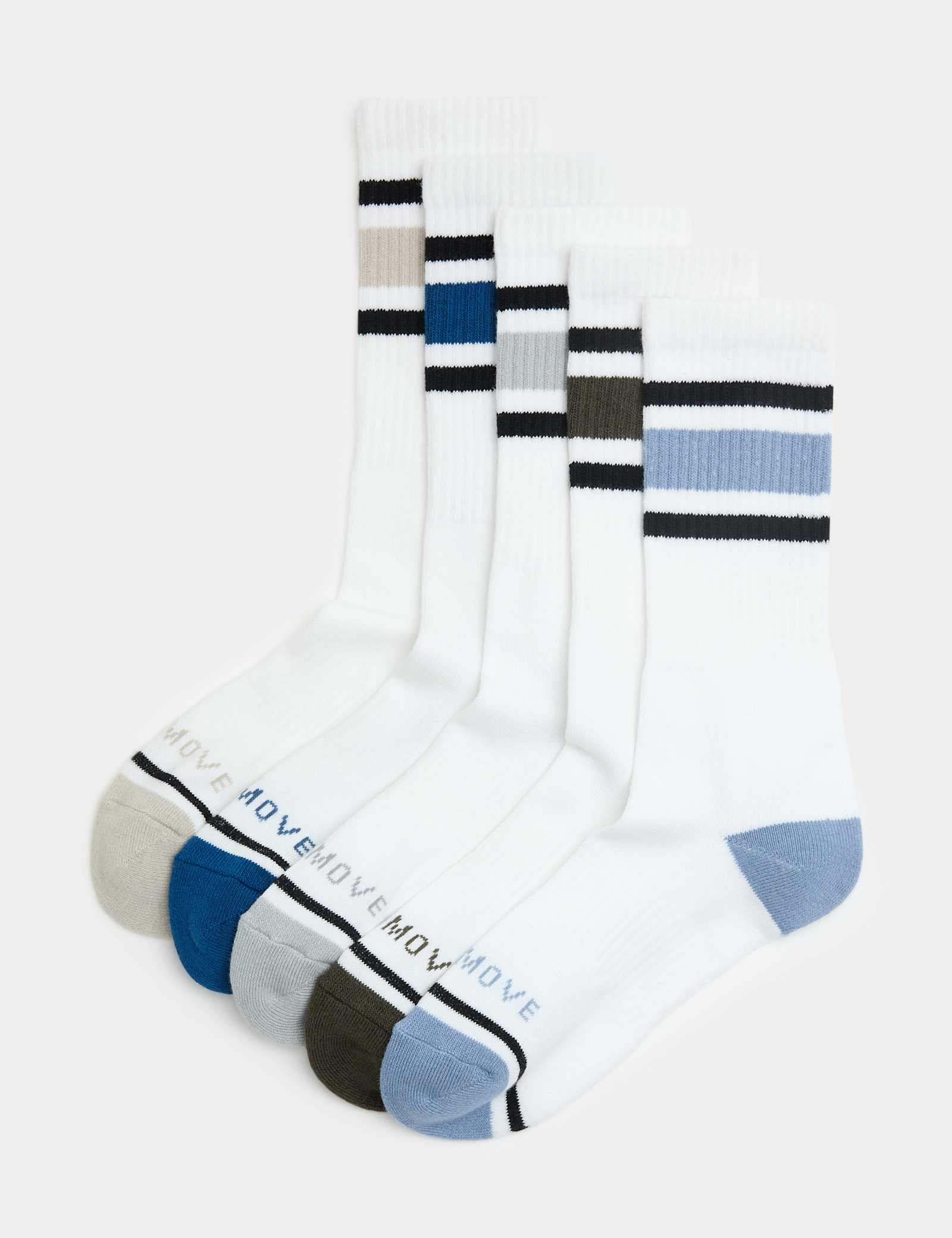 5 Pack Cool & Fresh Cotton Rich Cushioned Sports Socks - image 2