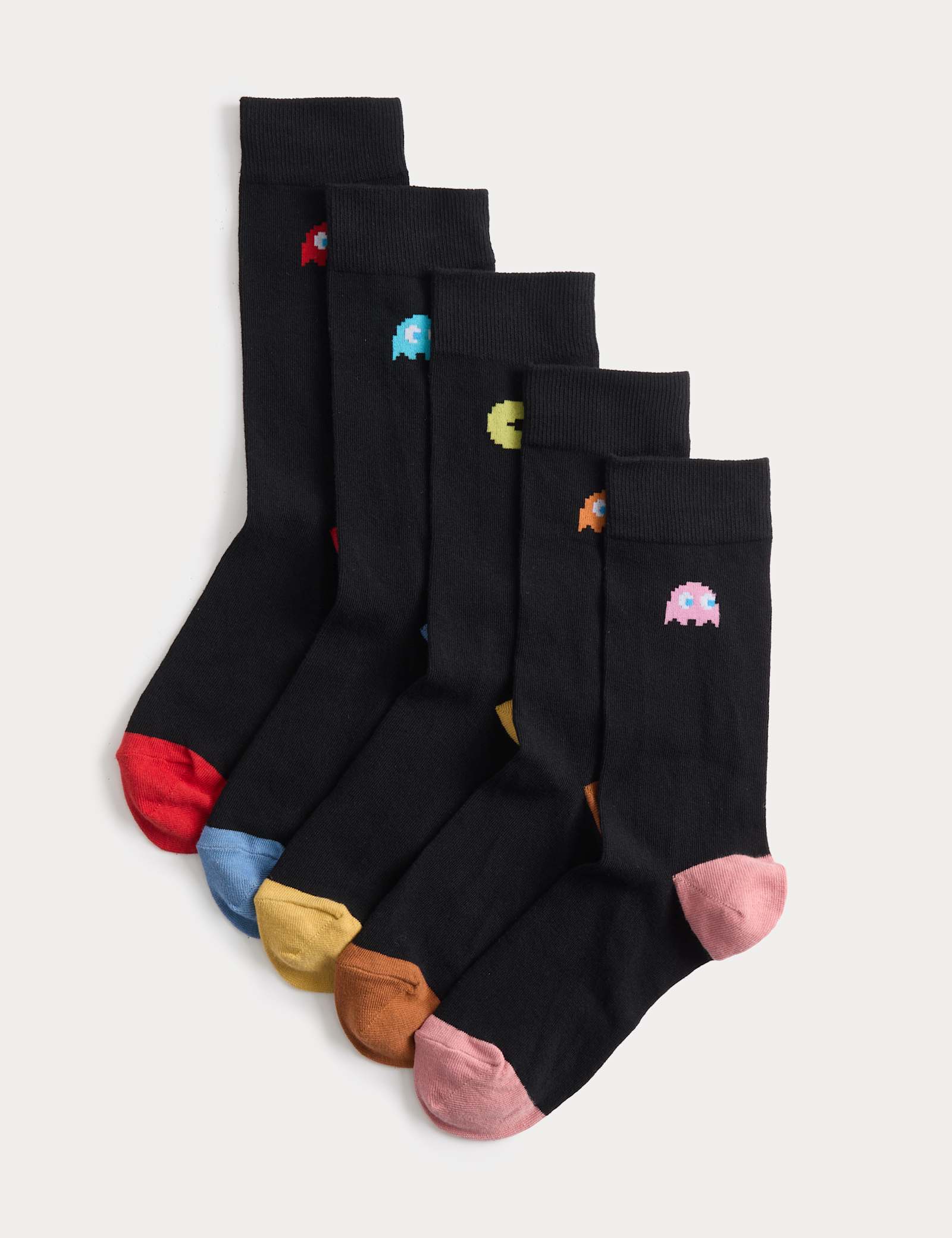 5 Pack Pac-Man Cotton Rich Socks - image 1