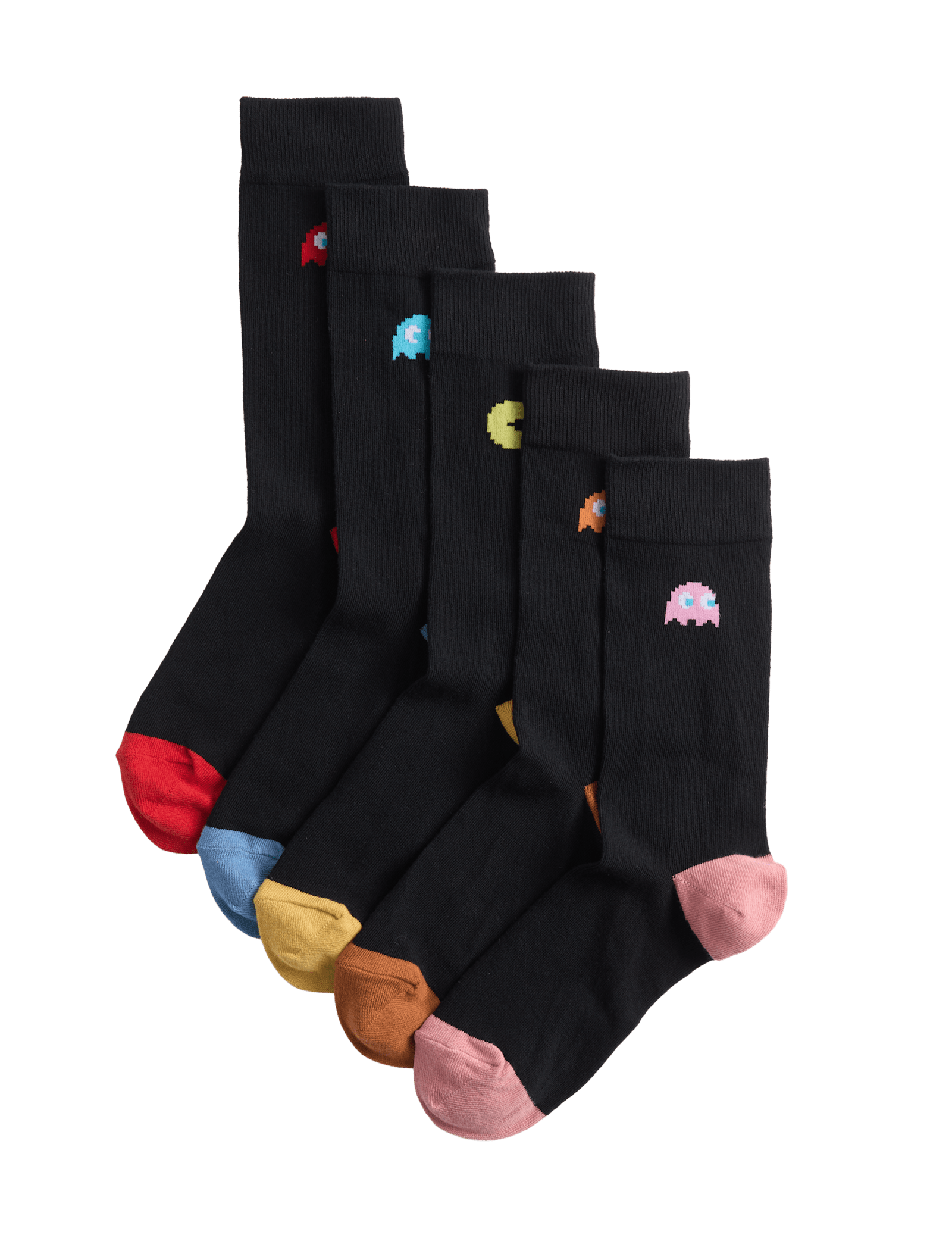 5 Pack Pac-Man Cotton Rich Socks - image 2
