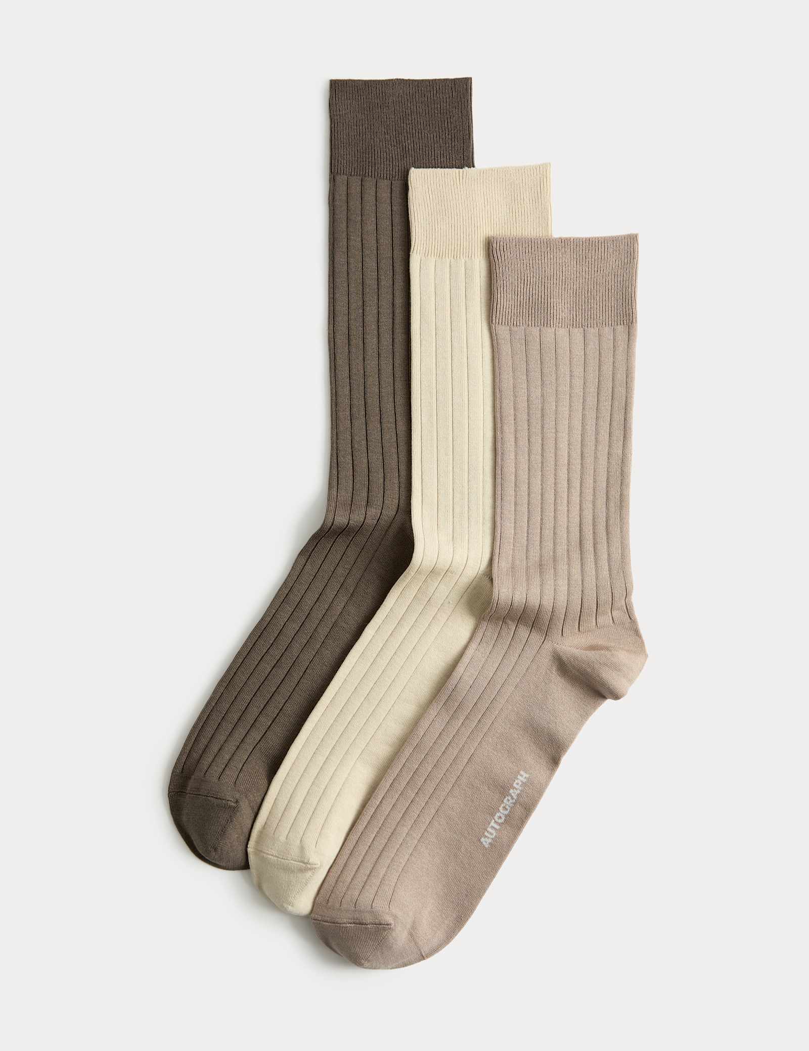 3 Pack Egyptian Cotton Rich Ribbed Socks - image 3