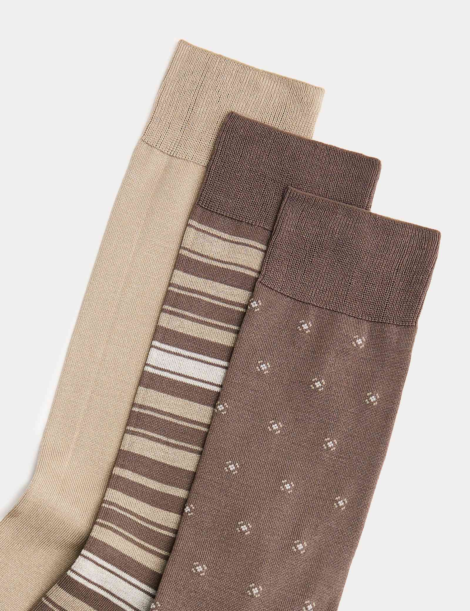 3 Pack Mercerised Cotton Rich Socks - image 3