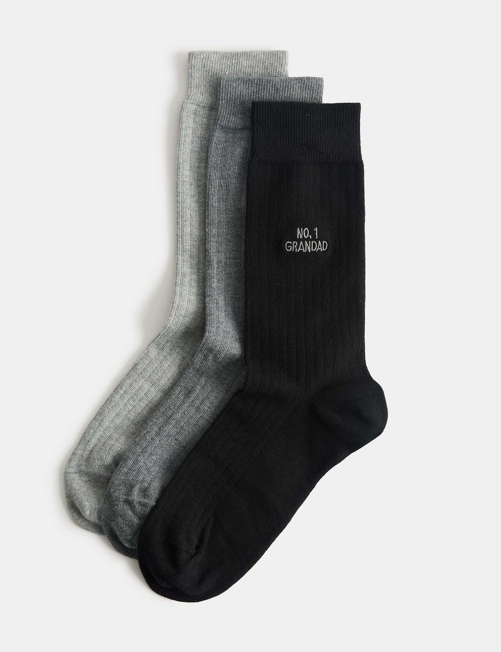 3 Pack Cotton Rich No.1 Grandad Socks - image 1