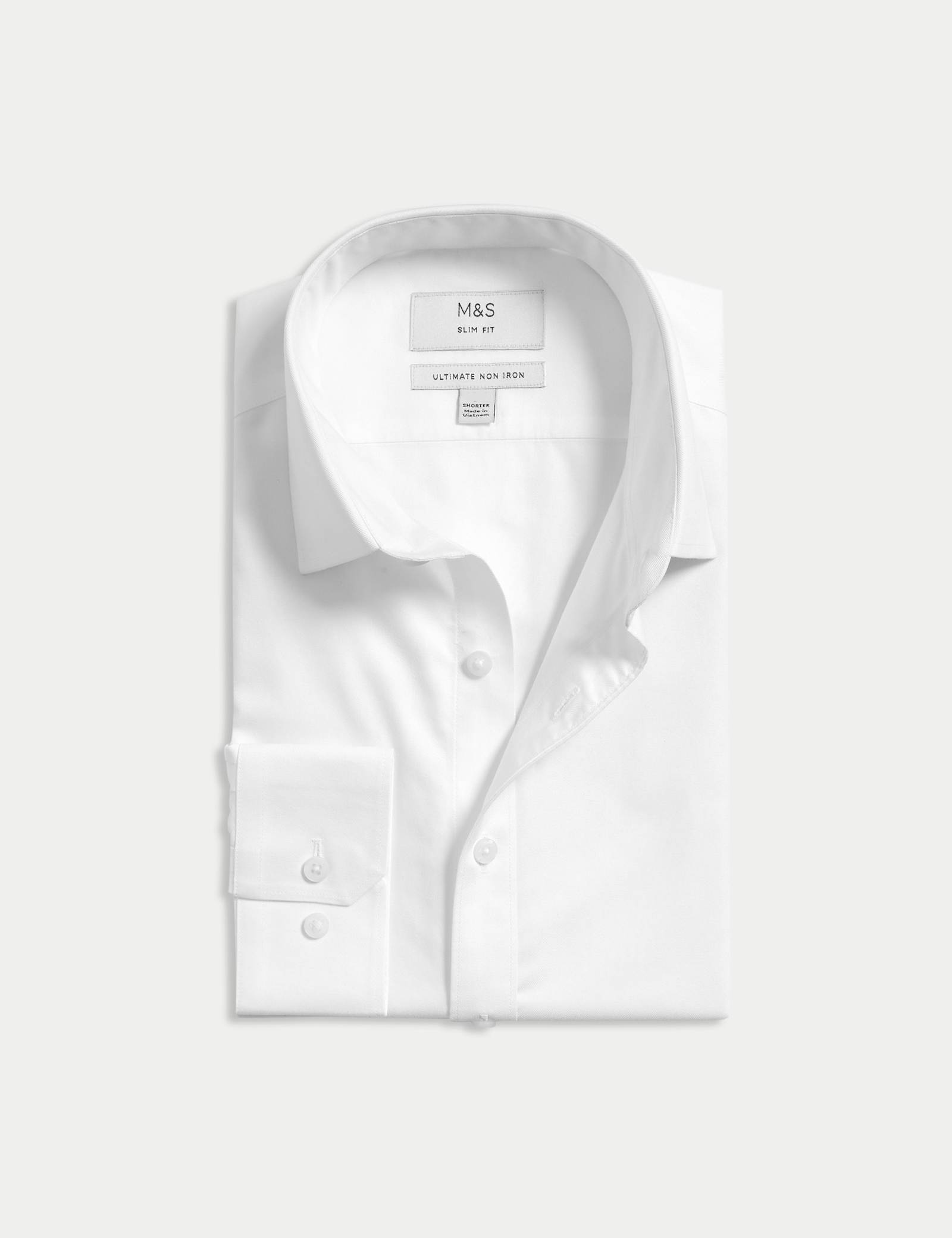 Slim Fit 2 Inch Shorter Ultimate Non Iron Cotton Shirt - image 1