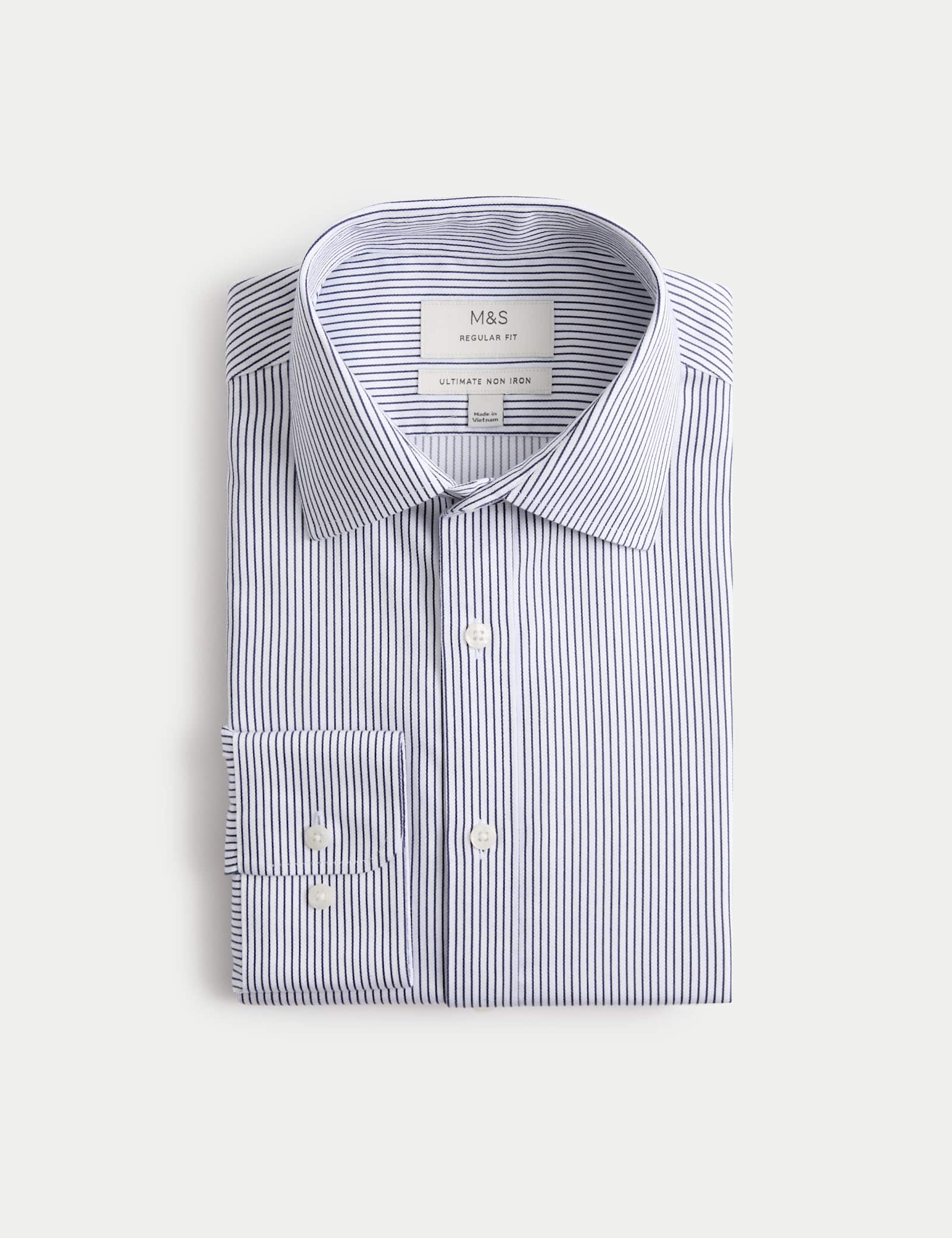 Regular Fit Ultimate Non Iron Cotton Striped Shirt - image 4