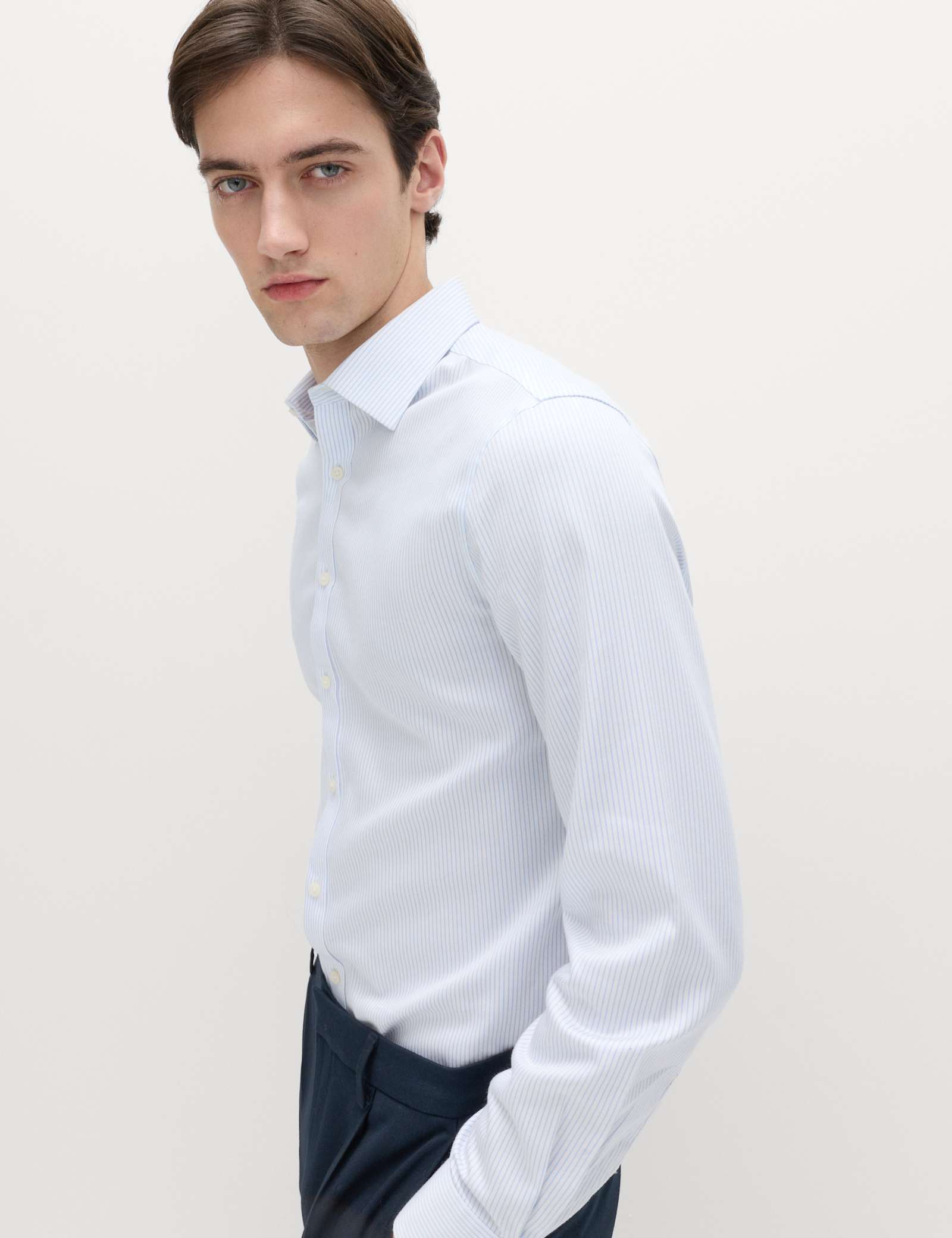 Slim Fit Ultimate Non Iron Cotton Striped Shirt - image 4
