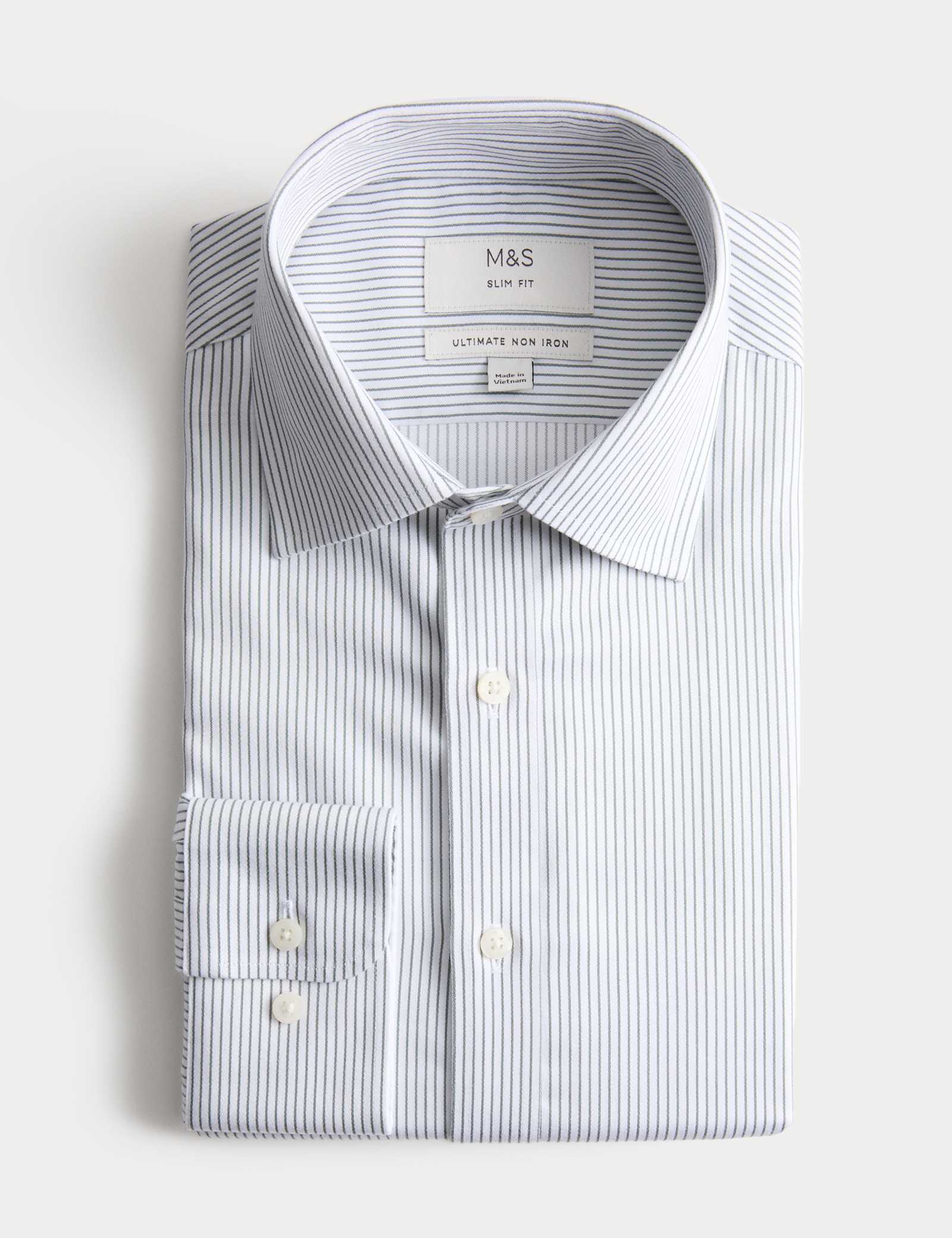 Slim Fit Ultimate Non Iron Cotton Striped Shirt - image 3