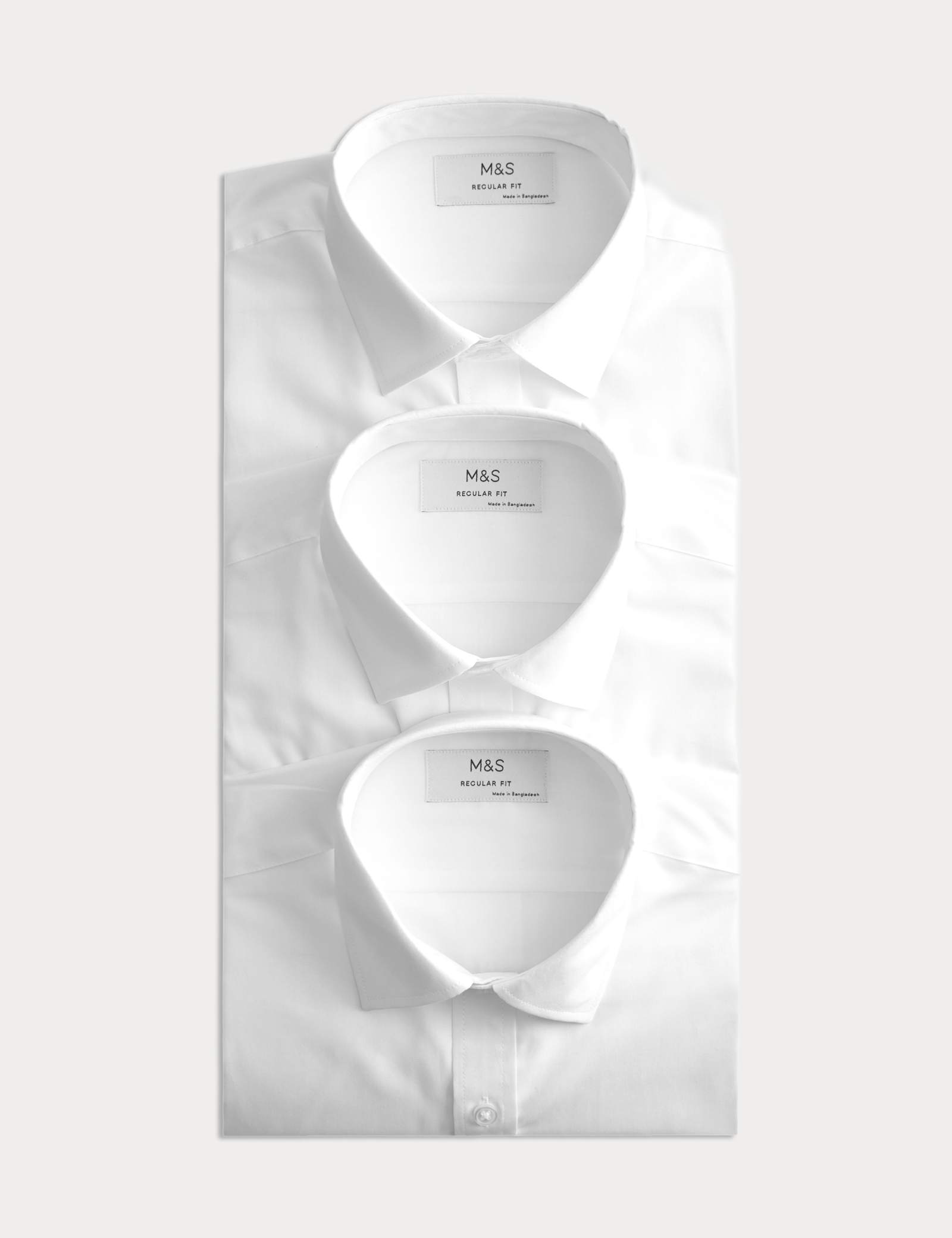 3 Pack Regular Fit Easy Iron Short Sleeve Shirts - image 2