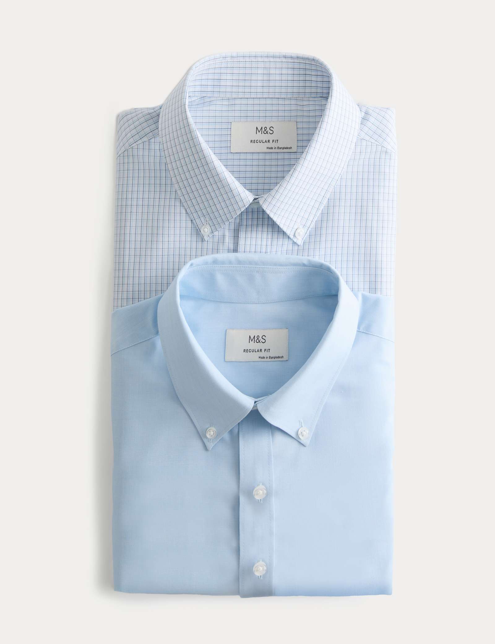 2 Pack Regular Fit Check Short Sleeve Shirts - image 2