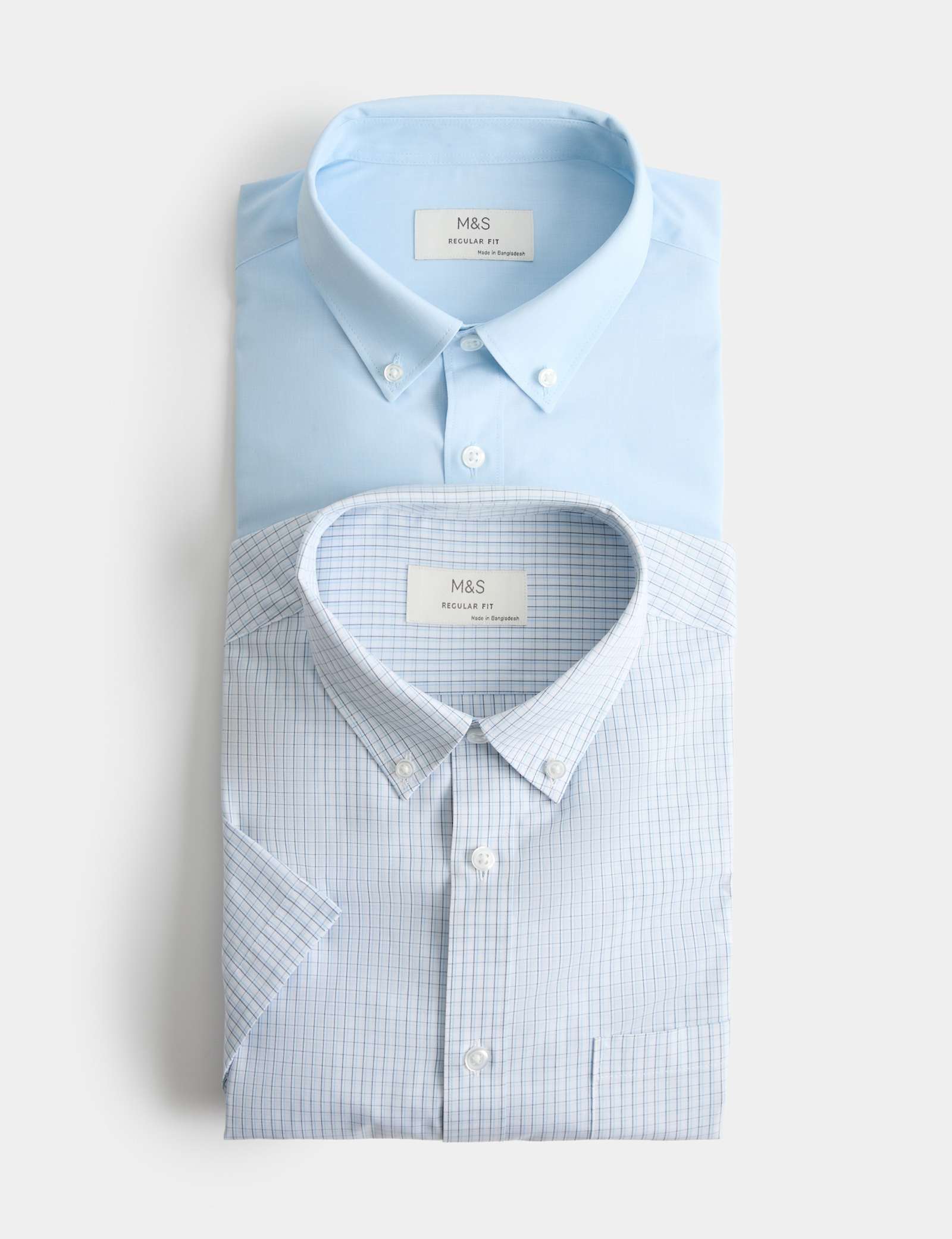 2 Pack Regular Fit Check Short Sleeve Shirts - image 1