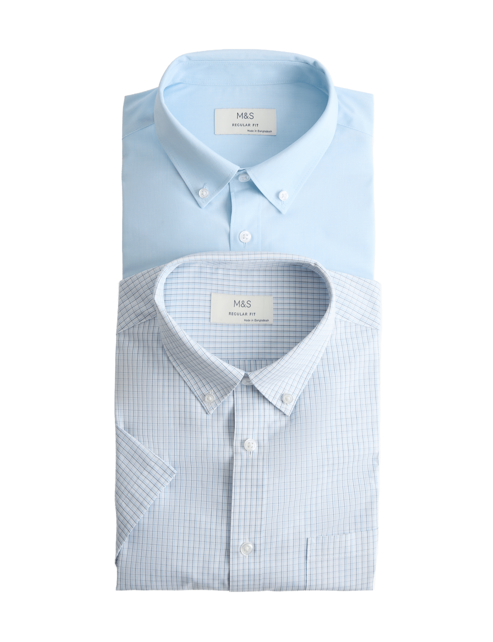 2 Pack Regular Fit Check Short Sleeve Shirts - image 3