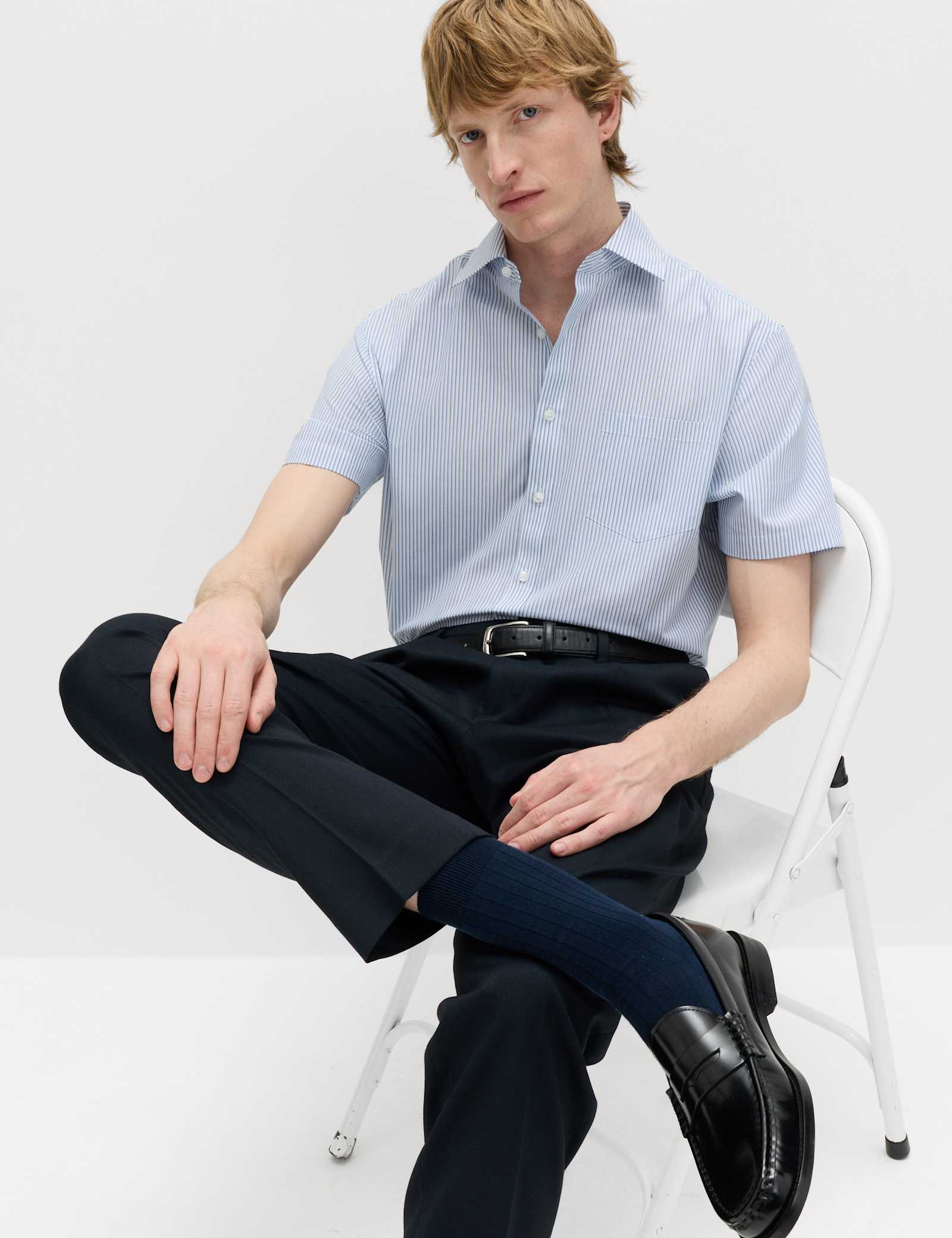 2 Pack Regular Fit Easy Iron Cotton Blend Shirts - image 4