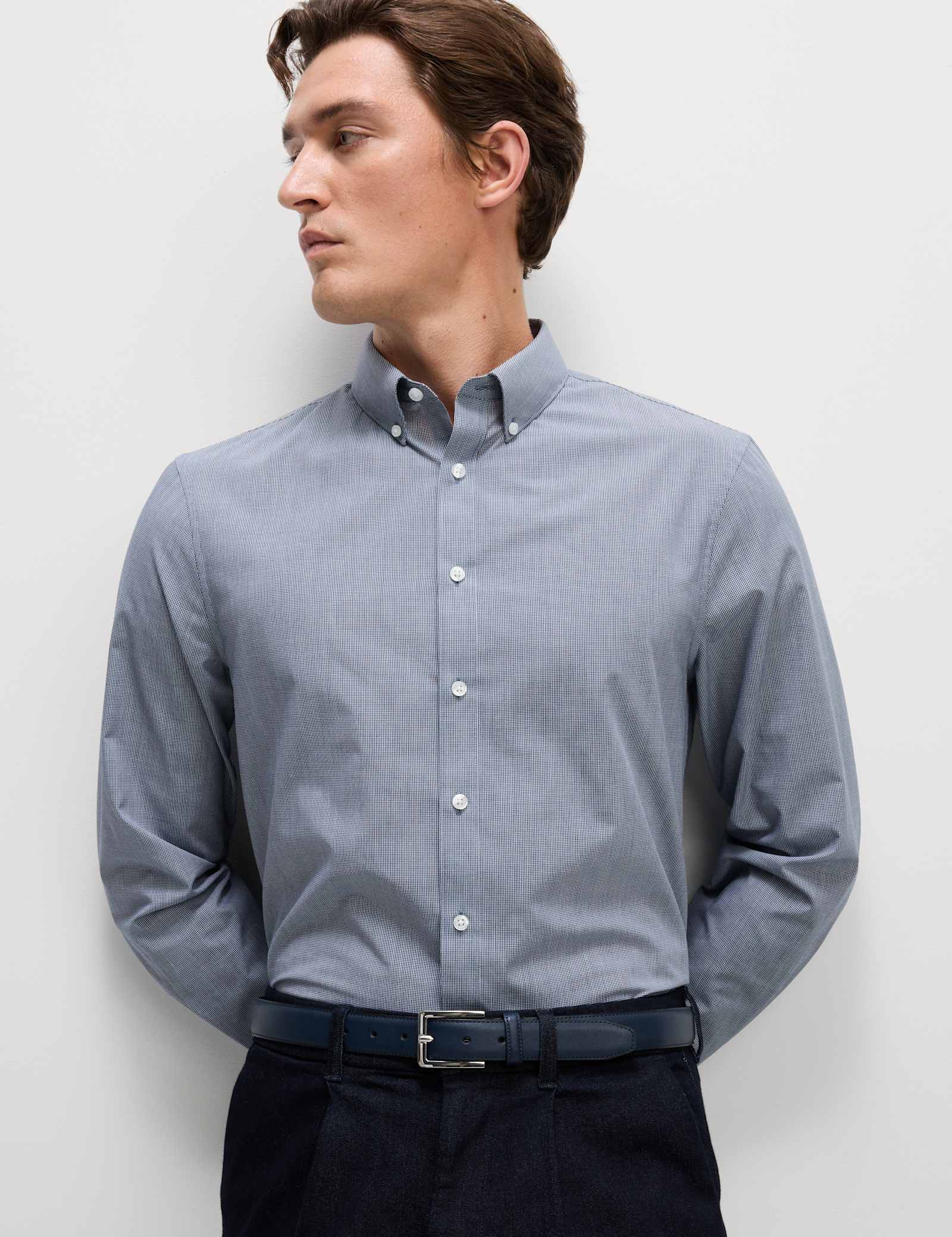 2 Pack Regular Fit Easy Iron Check Shirts - image 1