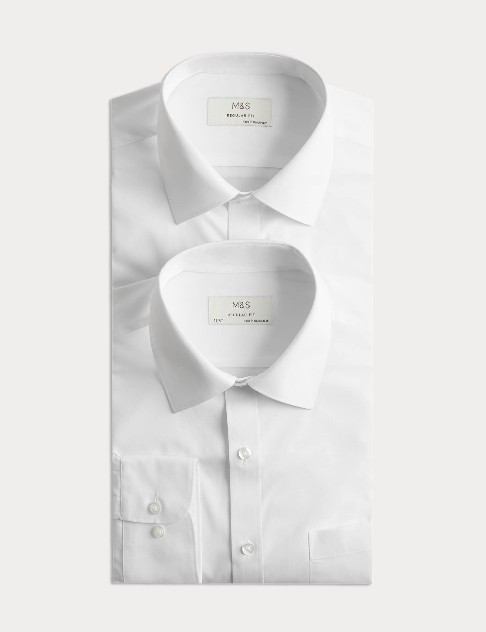 2 Pack Regular Fit Easy Iron Cotton Blend Shirts - image 5