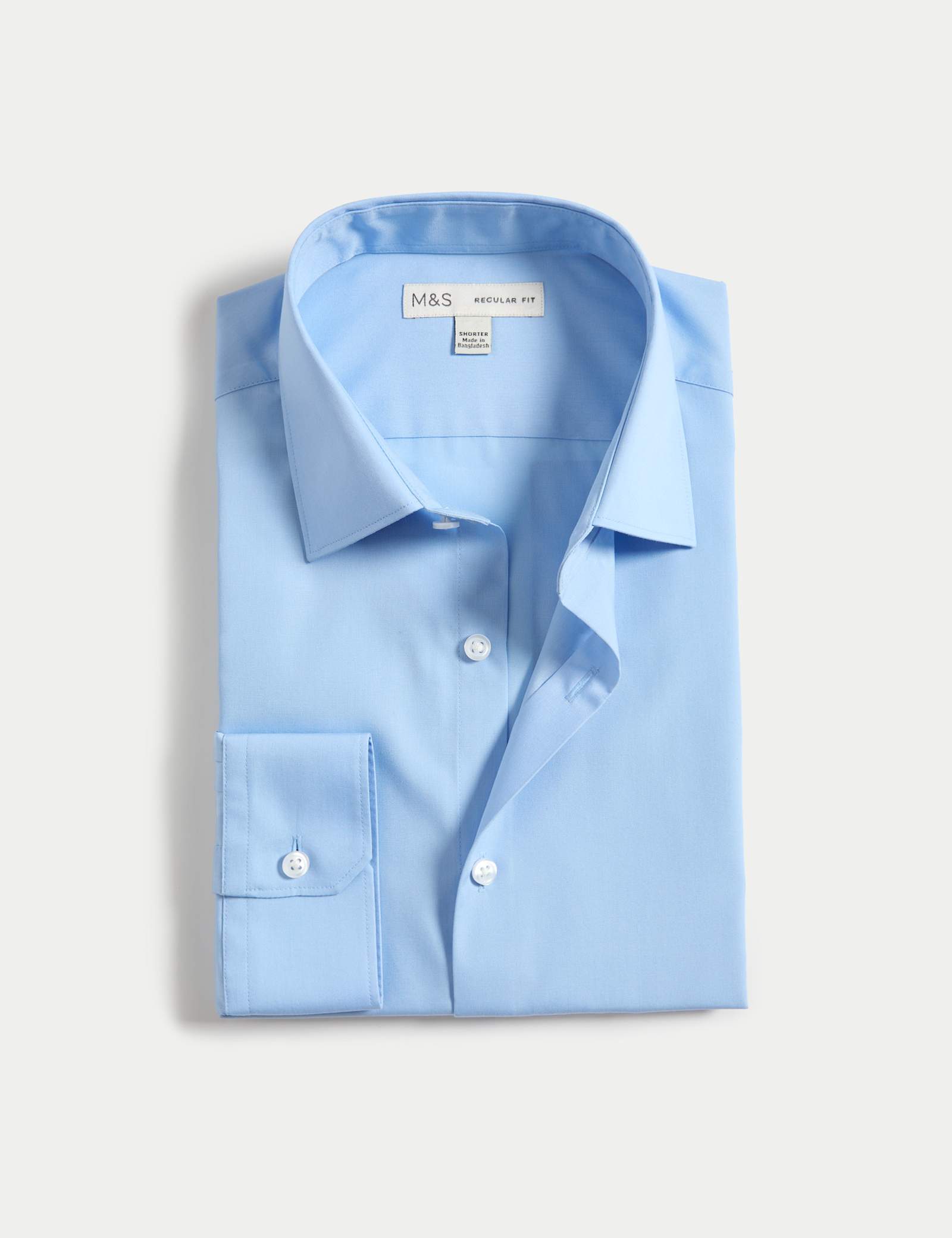 Regular Fit 2 Inch Shorter Cotton Blend Shirt - image 1