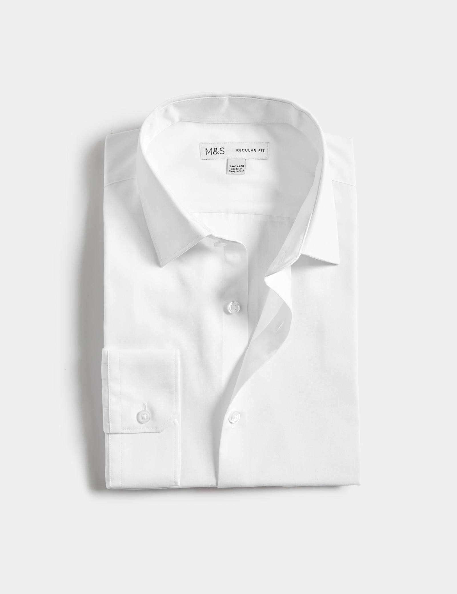 Regular Fit 2 Inch Shorter Cotton Blend Shirt - image 2