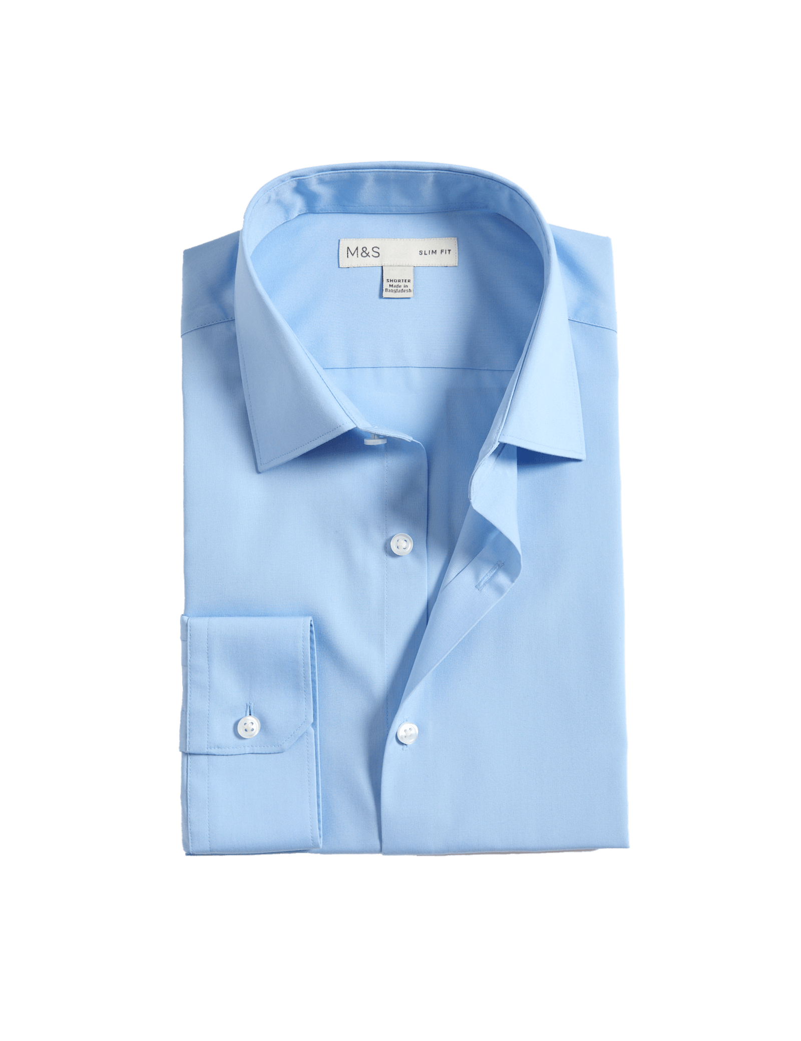 Easy Iron Slim Fit 2 Inch Shorter Cotton Blend Shirt - image 4
