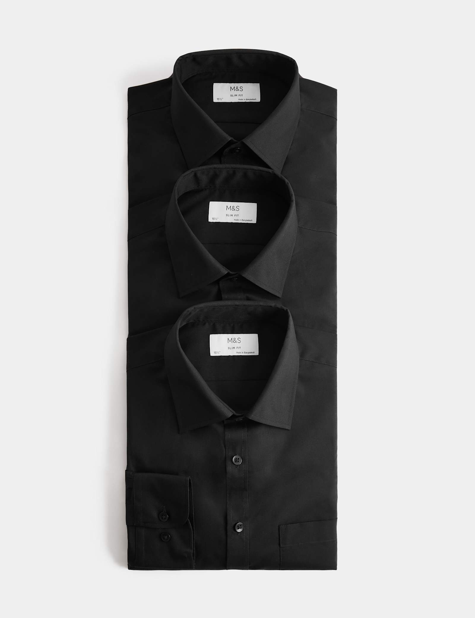 3 Pack Slim Fit Easy Iron Long Sleeve Shirts - image 1