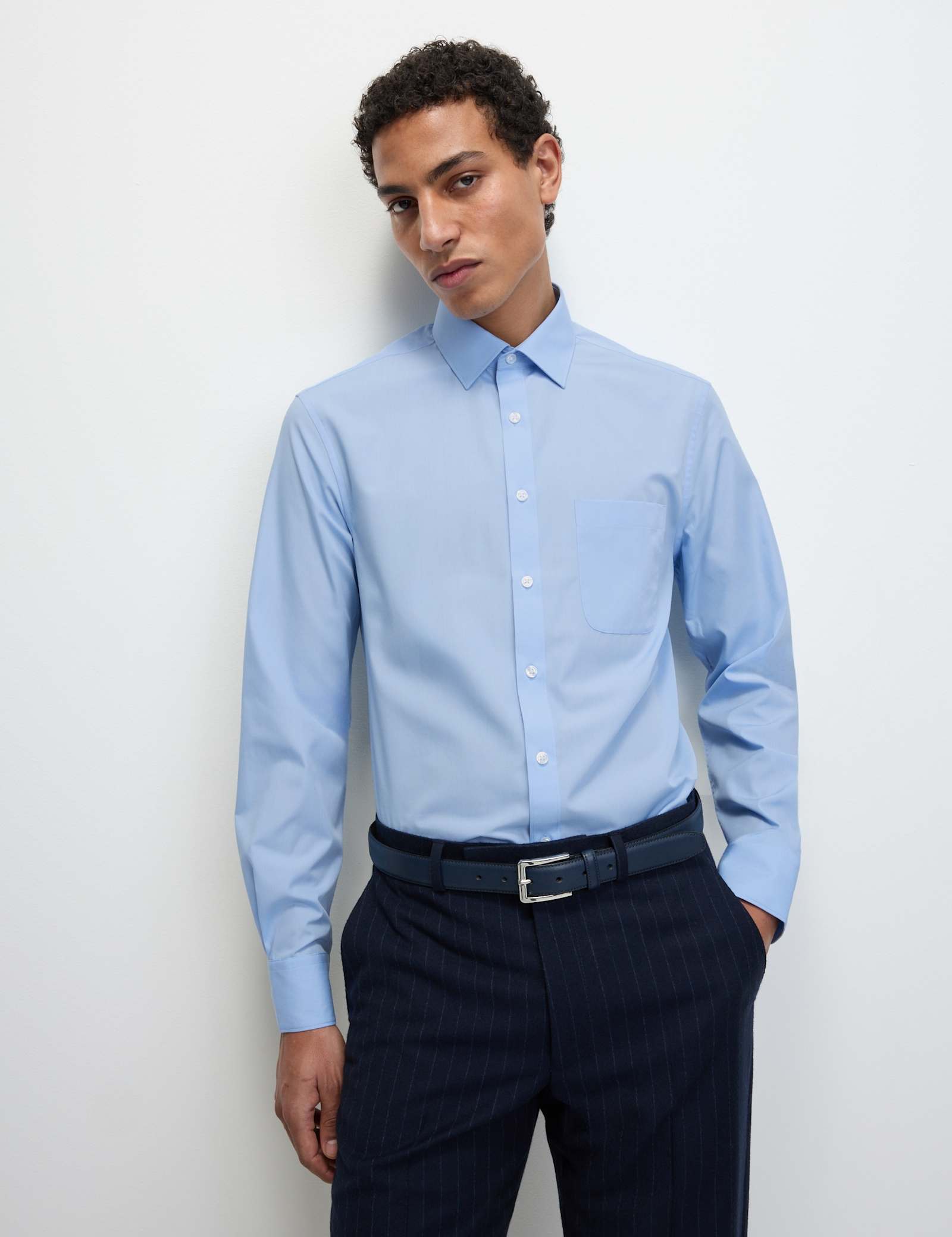 2 Pack Slim Fit Easy Iron Cotton Blend Shirts - image 3